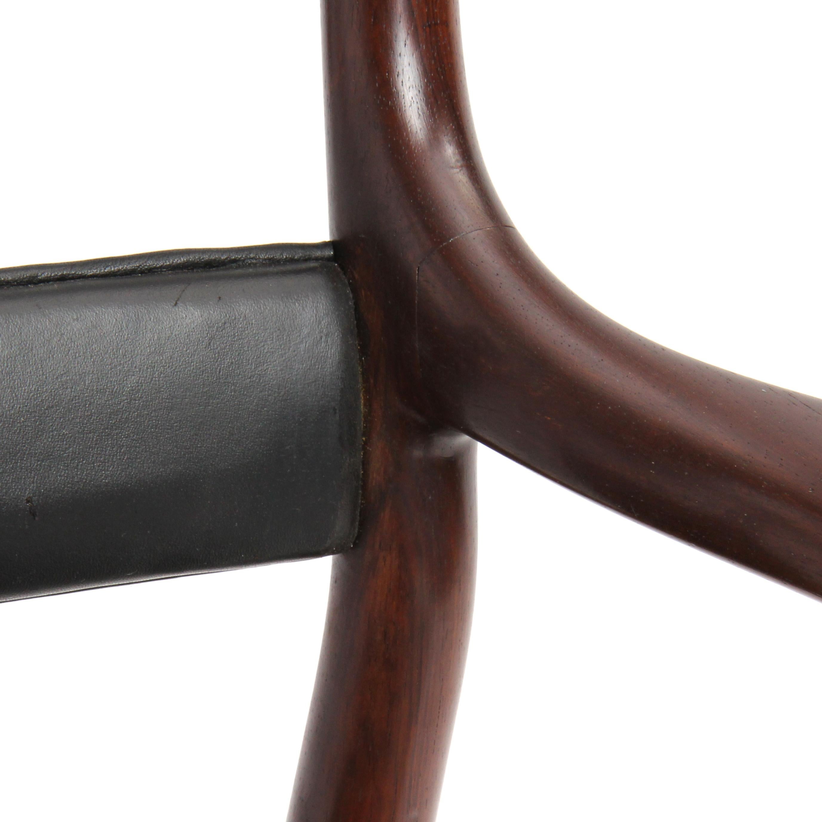 Leather Rosewood Dining Chairs by Vestergaard Jensen for Peder Pedersen For Sale