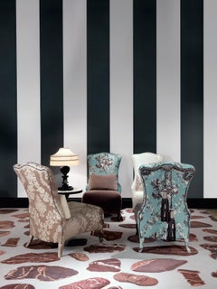 Armchair Down Feaher Backrest Leather or Fabric Upholstered Legs