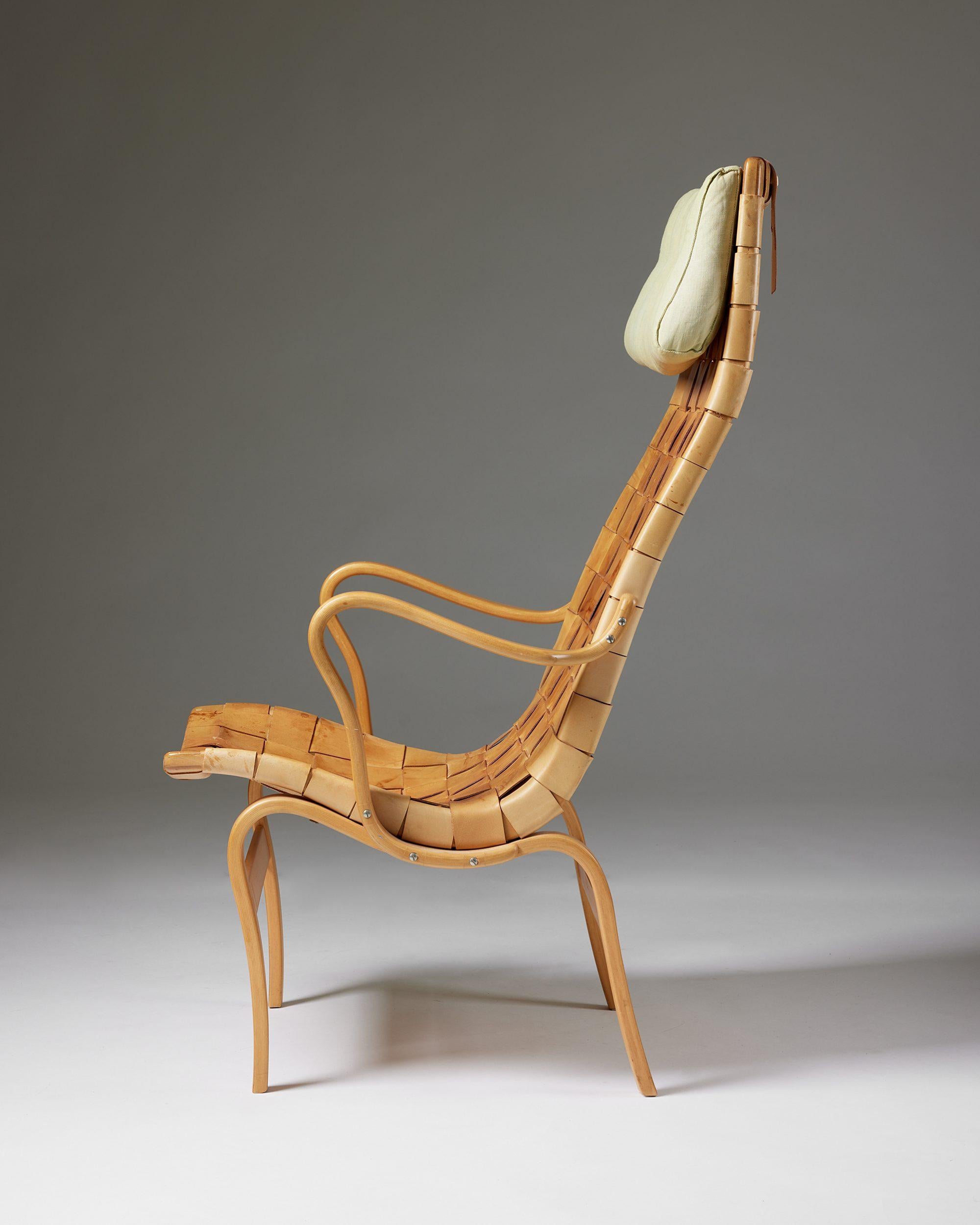 Swedish Armchair ‘Eva High’ Designed by Bruno Mathsson for Karl Mathsson, Sweden, 1960 For Sale
