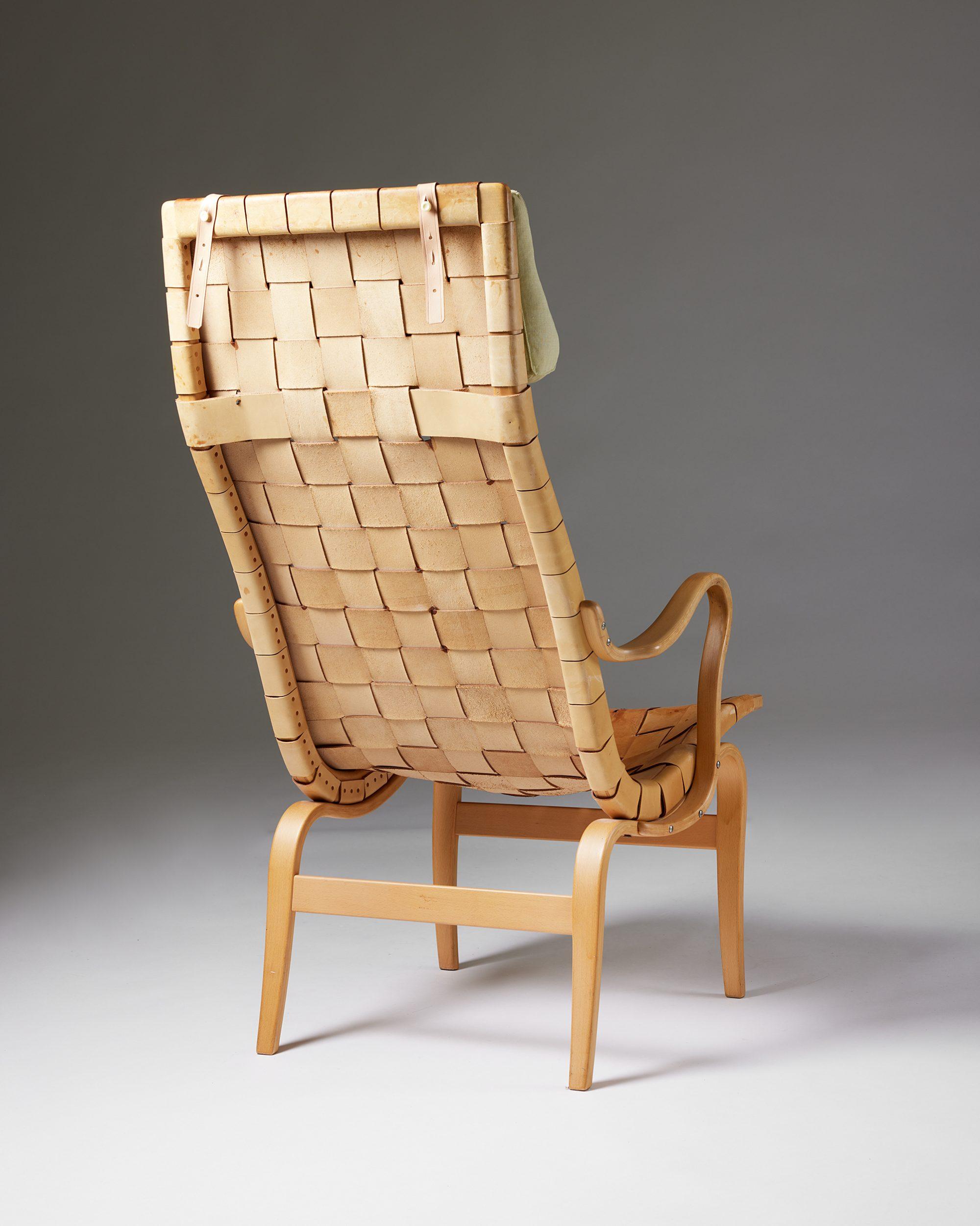 Armchair ‘Eva High’ Designed by Bruno Mathsson for Karl Mathsson, Sweden, 1960 In Good Condition For Sale In Stockholm, SE