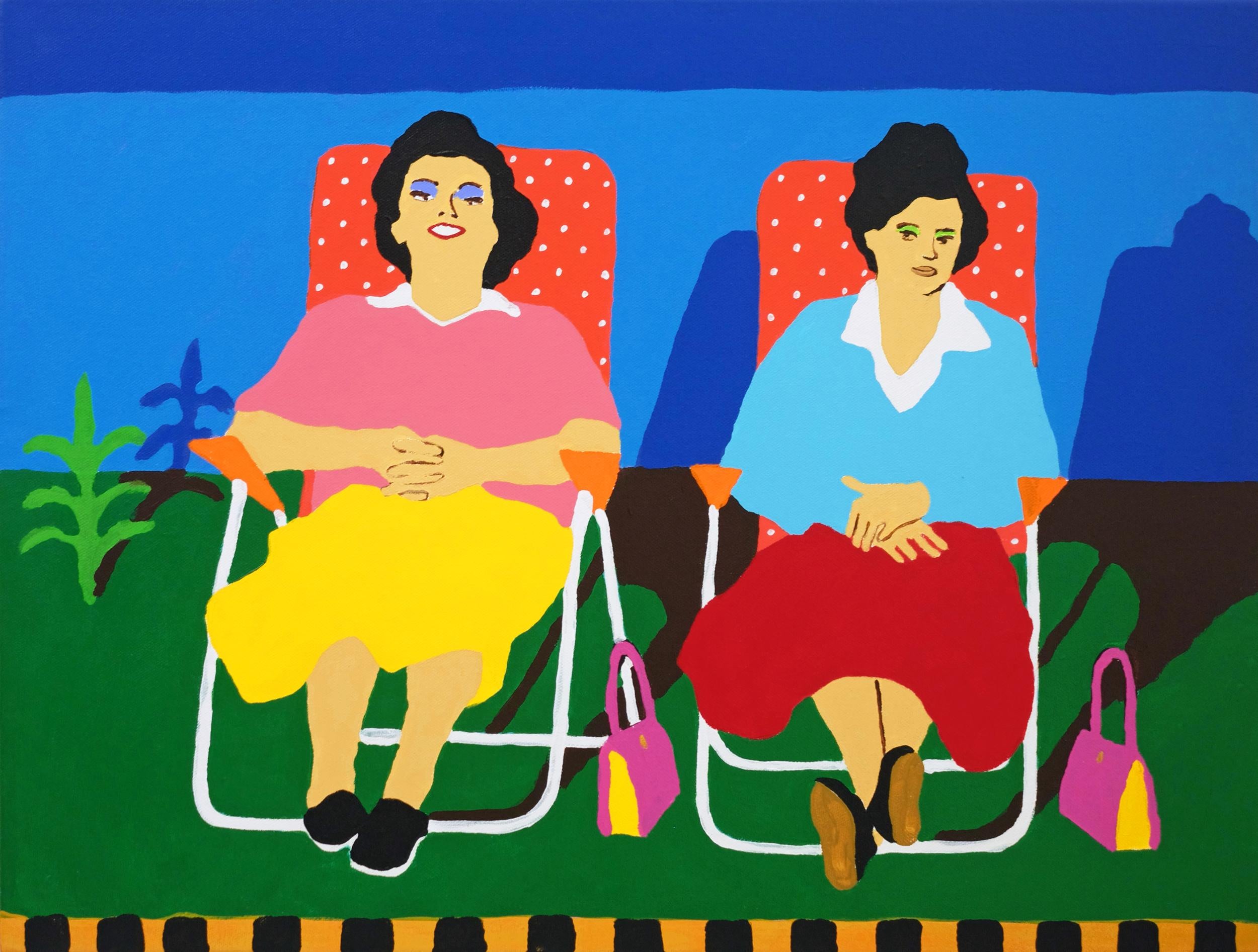 Modern 'Armchair Experts' Portrait Painting by Alan Fears Pop Art For Sale