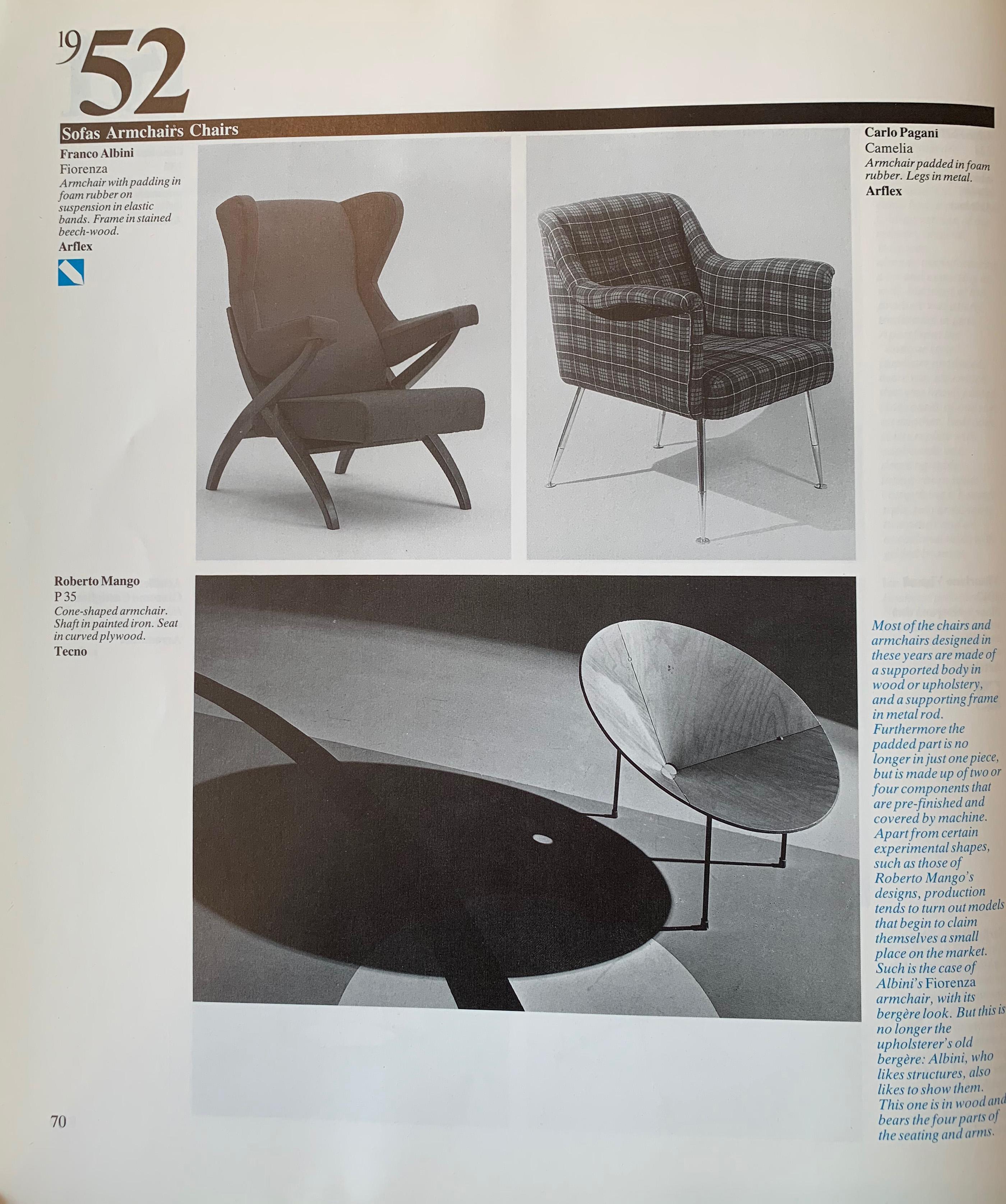 Sessel „Fiorenza“, entworfen 1952 von Franco Albini für Arflex, Italien. im Angebot 11