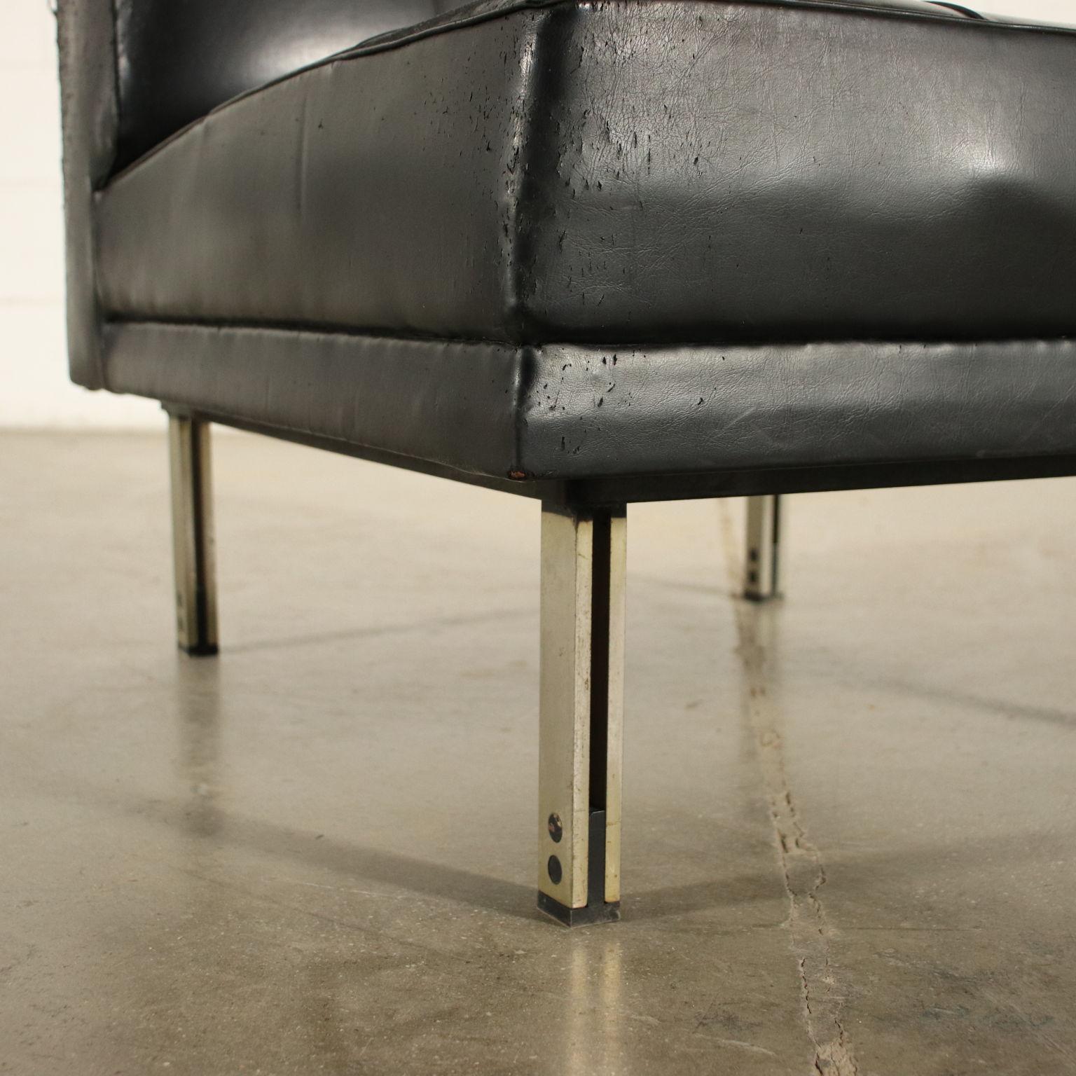 Armchair Foam Leatherette Chromed Metal, Italy, 1960s In Good Condition In Milano, IT