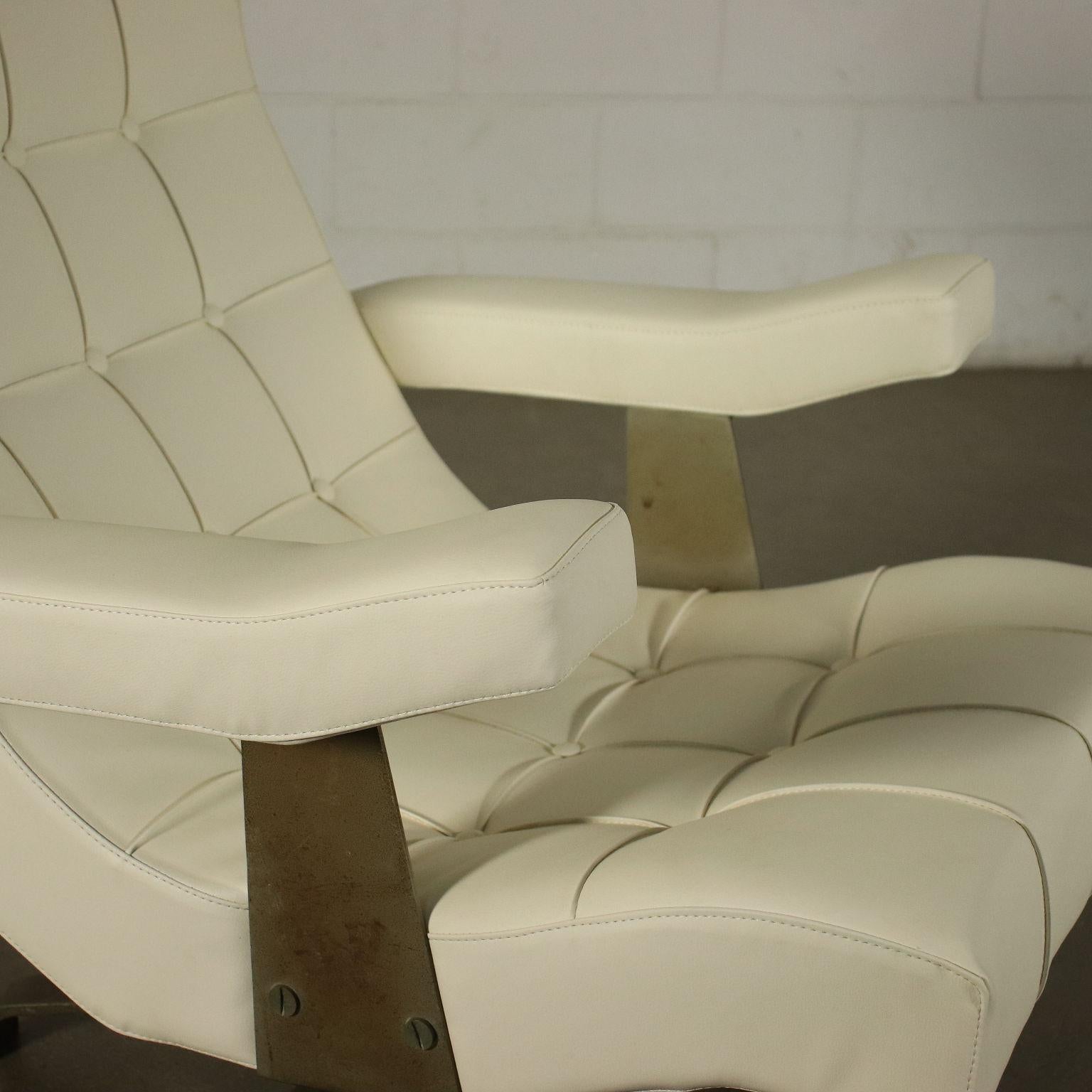 Armchair Foam Leatherette Metal, Italy, 1960s In Excellent Condition In Milano, IT