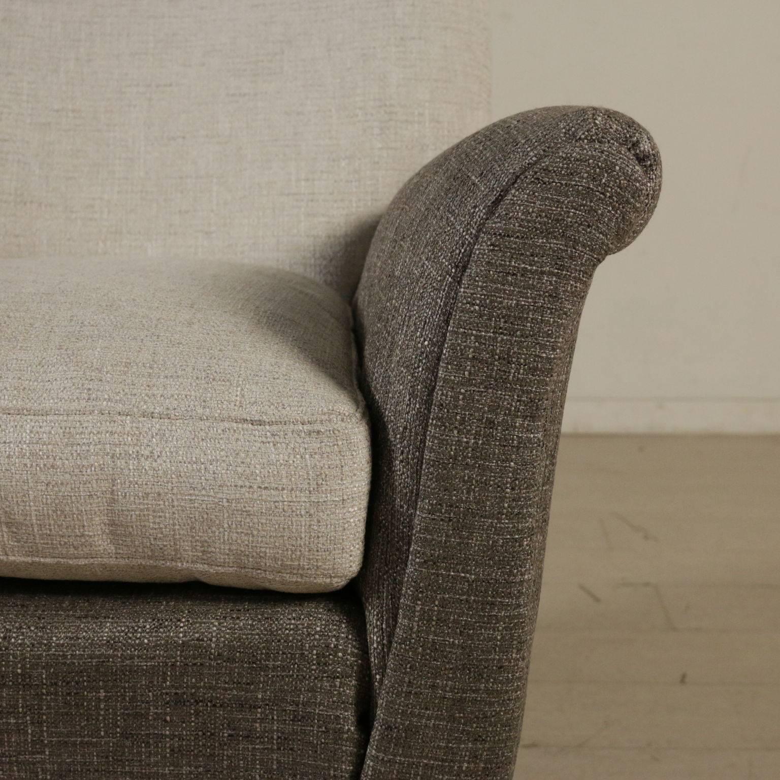 Armchair Foam Padding Fabric Upholstery Vintage, Italy, 1950s-1960s In Good Condition In Milano, IT