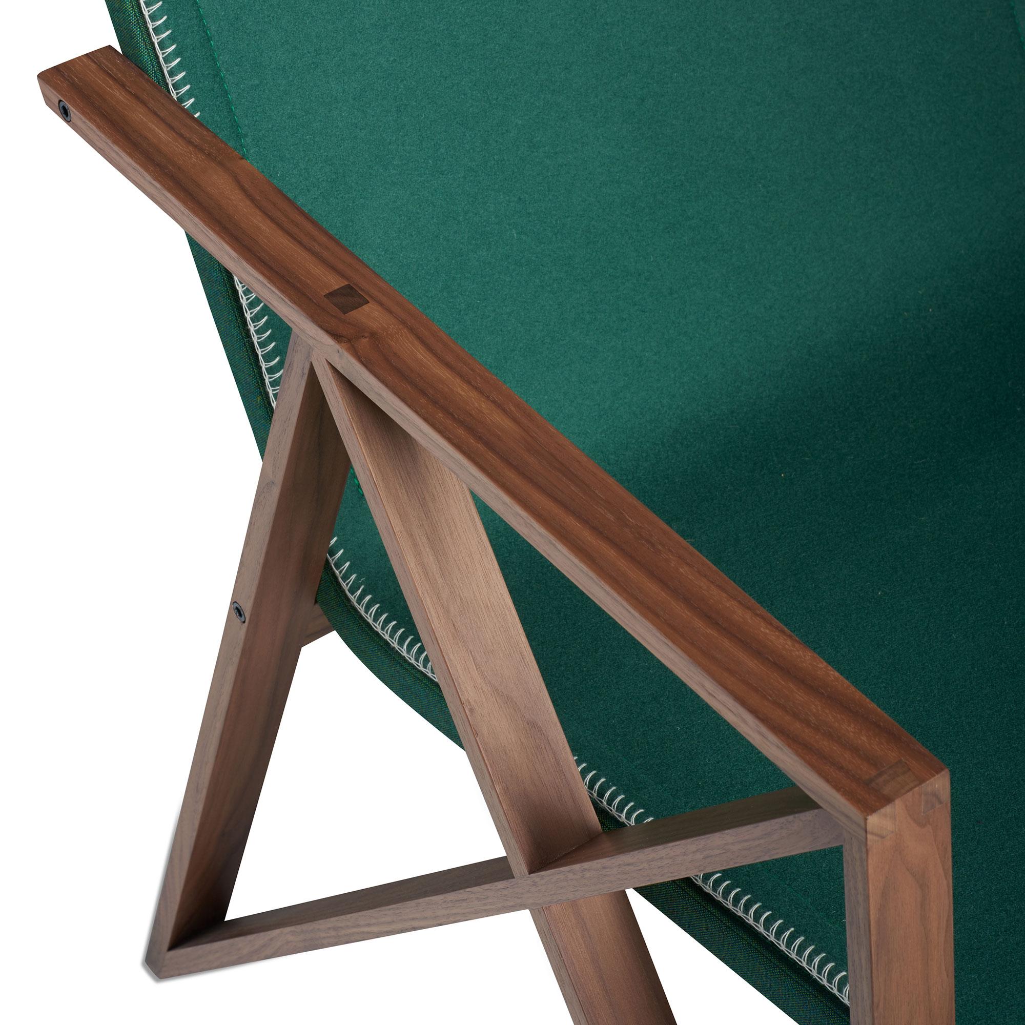 Dutch Armchair for Metz&Co in Green Felt, Designed in 1958 by Gerrit Rietveld For Sale