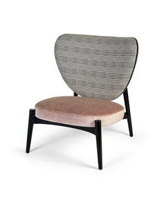 Telaio della poltrona in Wood opaco Laccato nero Moka o laccato avorio Tessuto o pelle