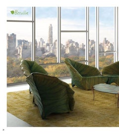 Armchair Frame Made Solid Timber  Wood and Steel Printed Leather