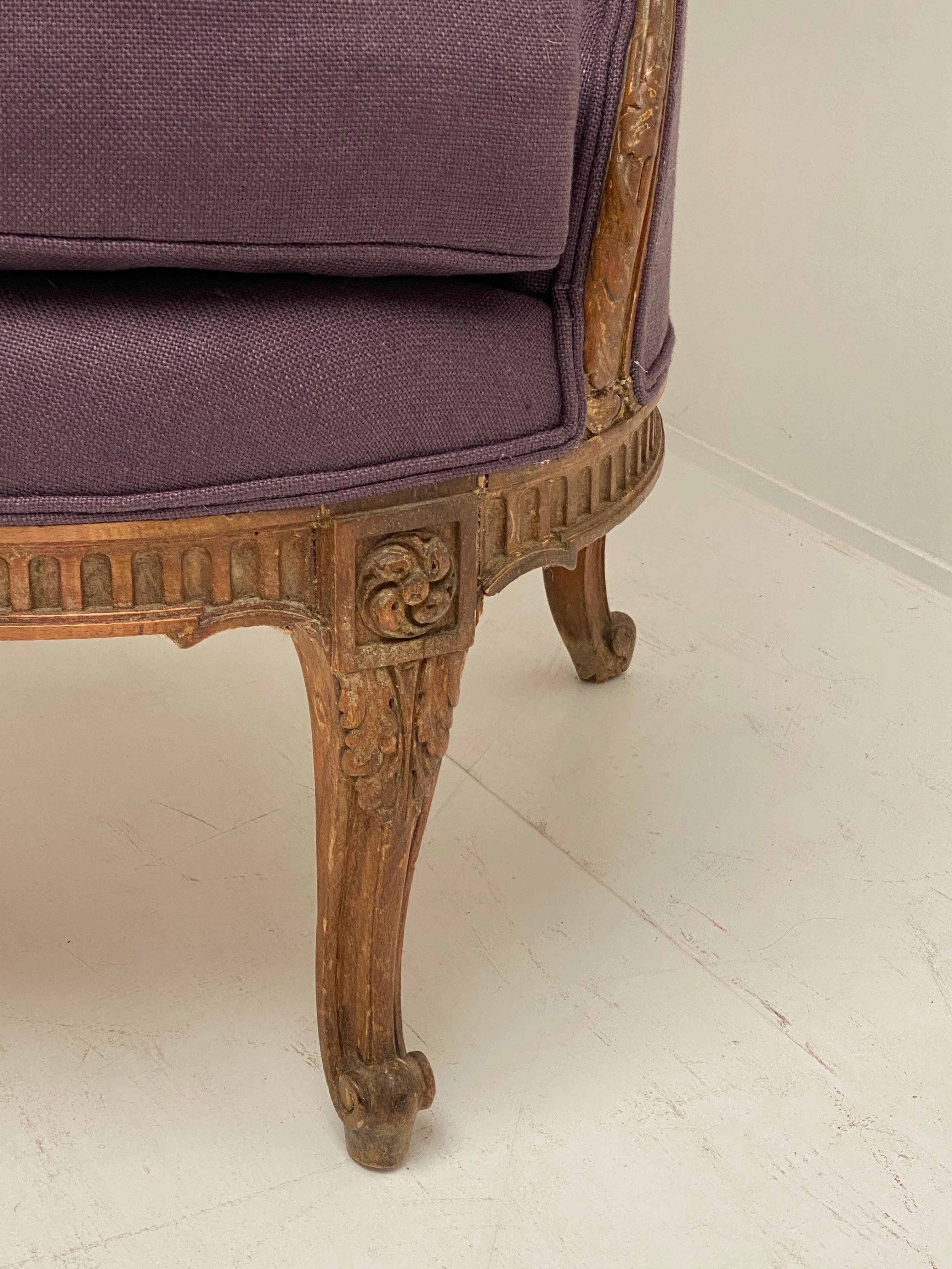 French Antique, Rustic Armchair from France in Oak, 19 Th Century For Sale