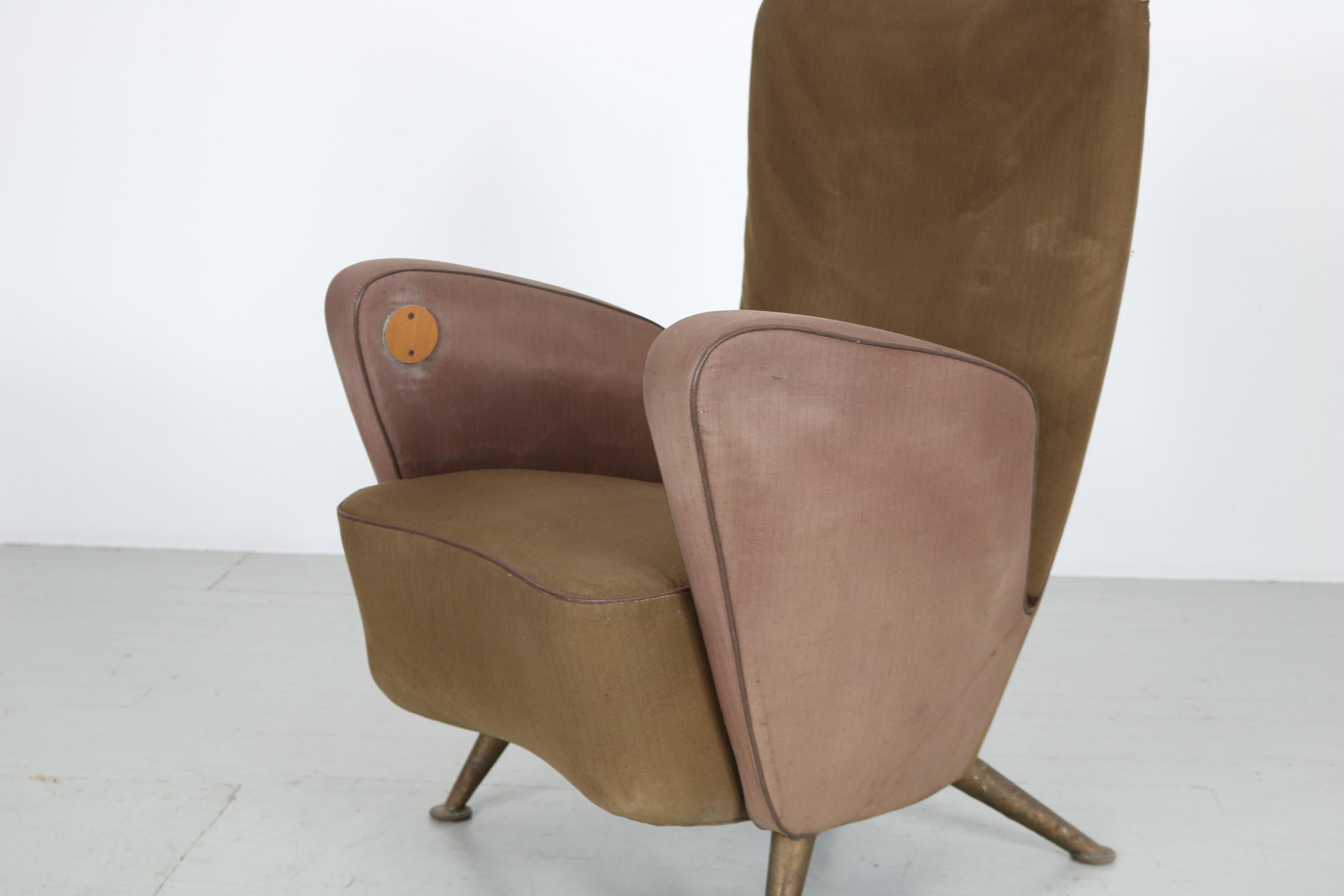 Armchair from the first-class cabin of the Italian express train Settebello, 50s For Sale 4