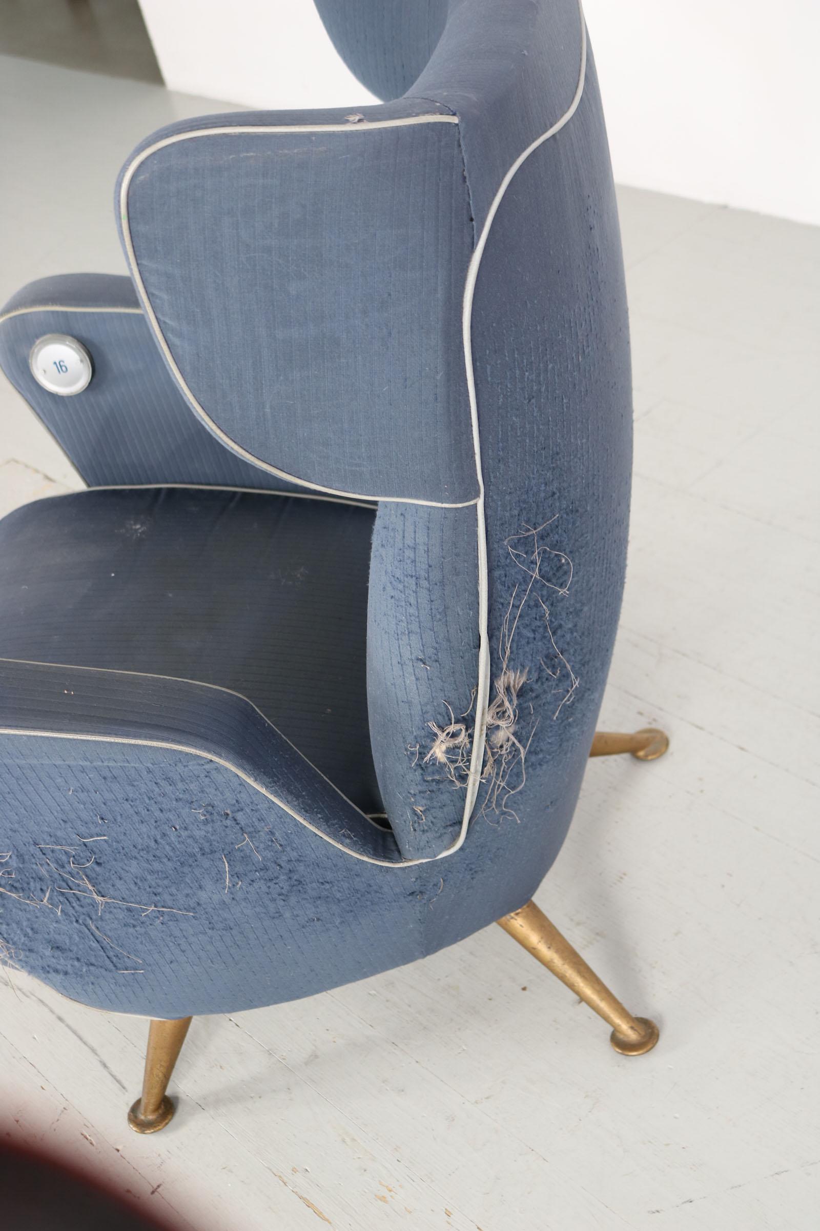 Armchair from the first-class cabin of the Italian express train Settebello, 50s For Sale 10
