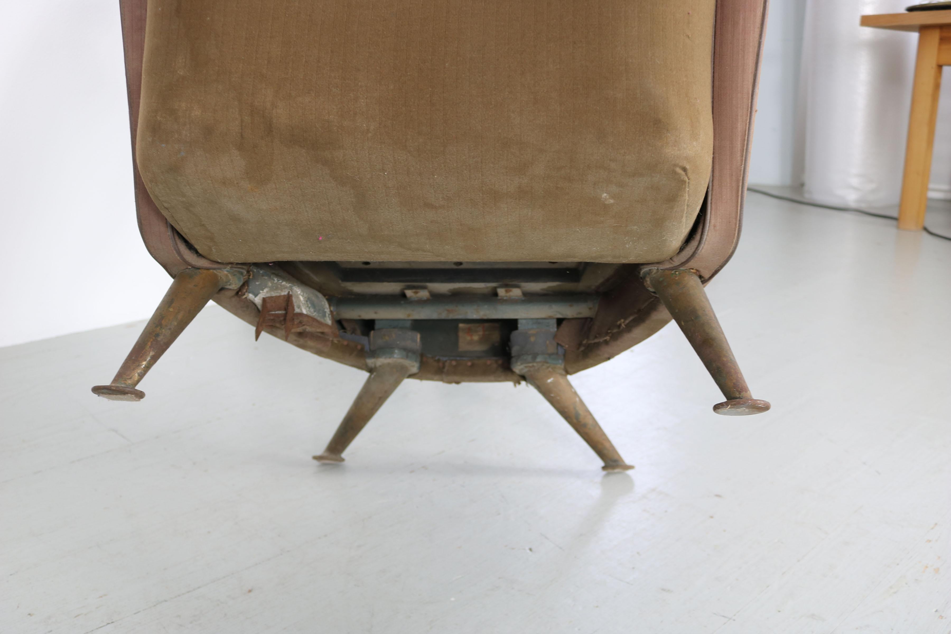 Armchair from the first-class cabin of the Italian express train Settebello, 50s For Sale 11