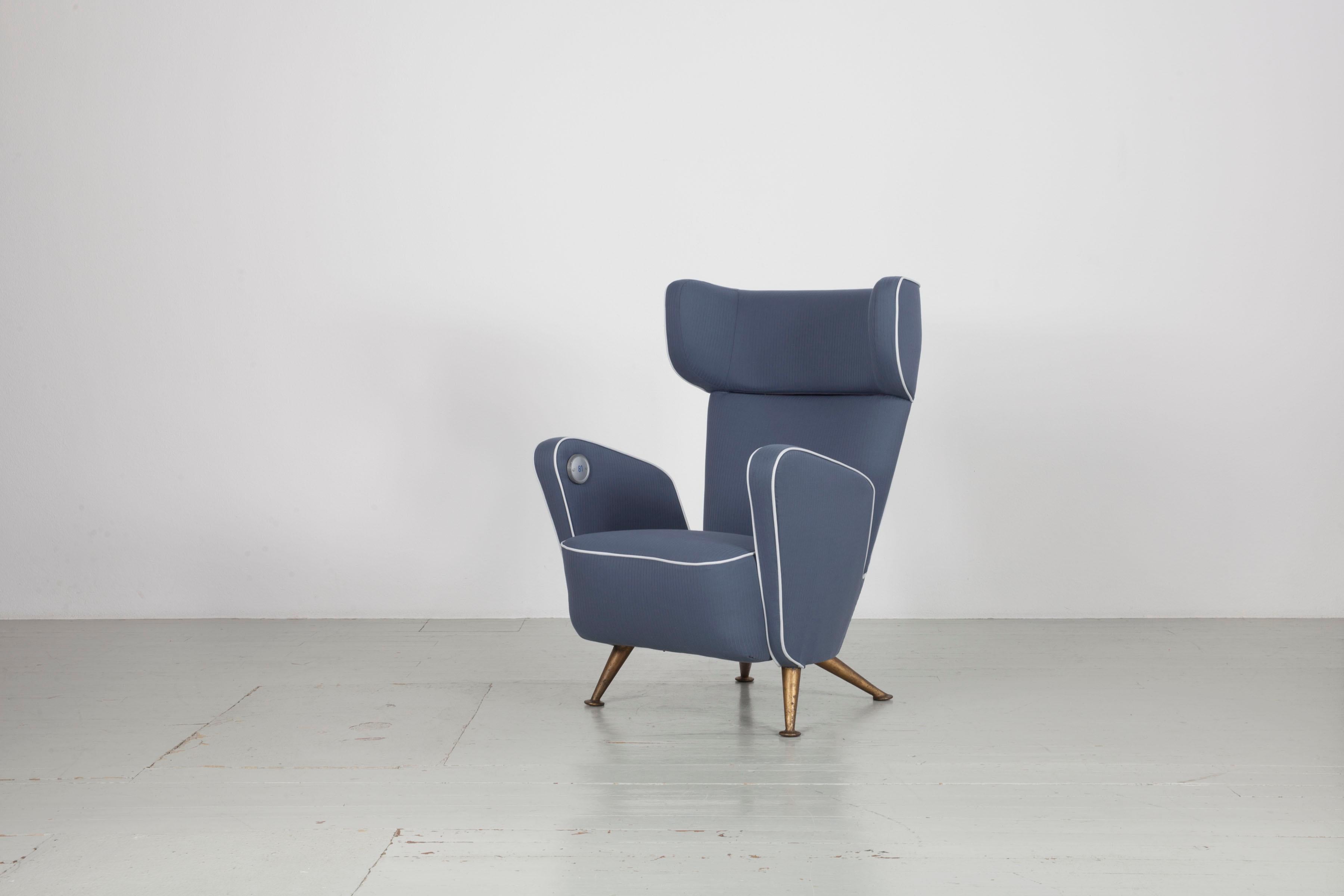 Armchair from the first-class cabin of the Italian express train Settebello, 50s For Sale 14