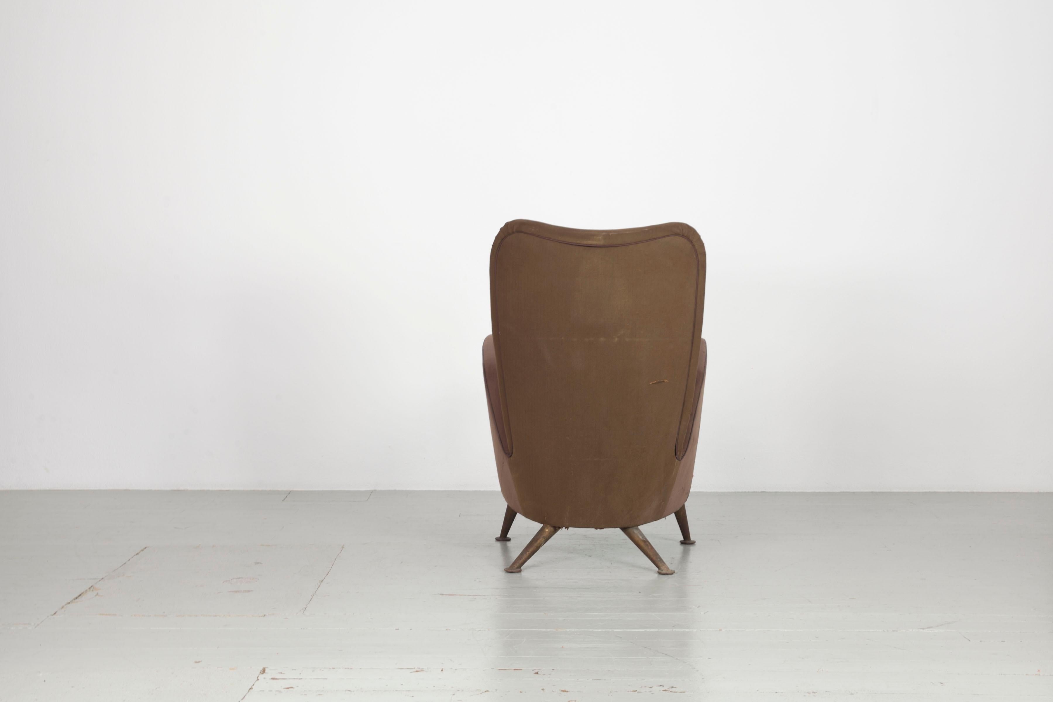 Mid-20th Century Armchair from the first-class cabin of the Italian express train Settebello, 50s For Sale