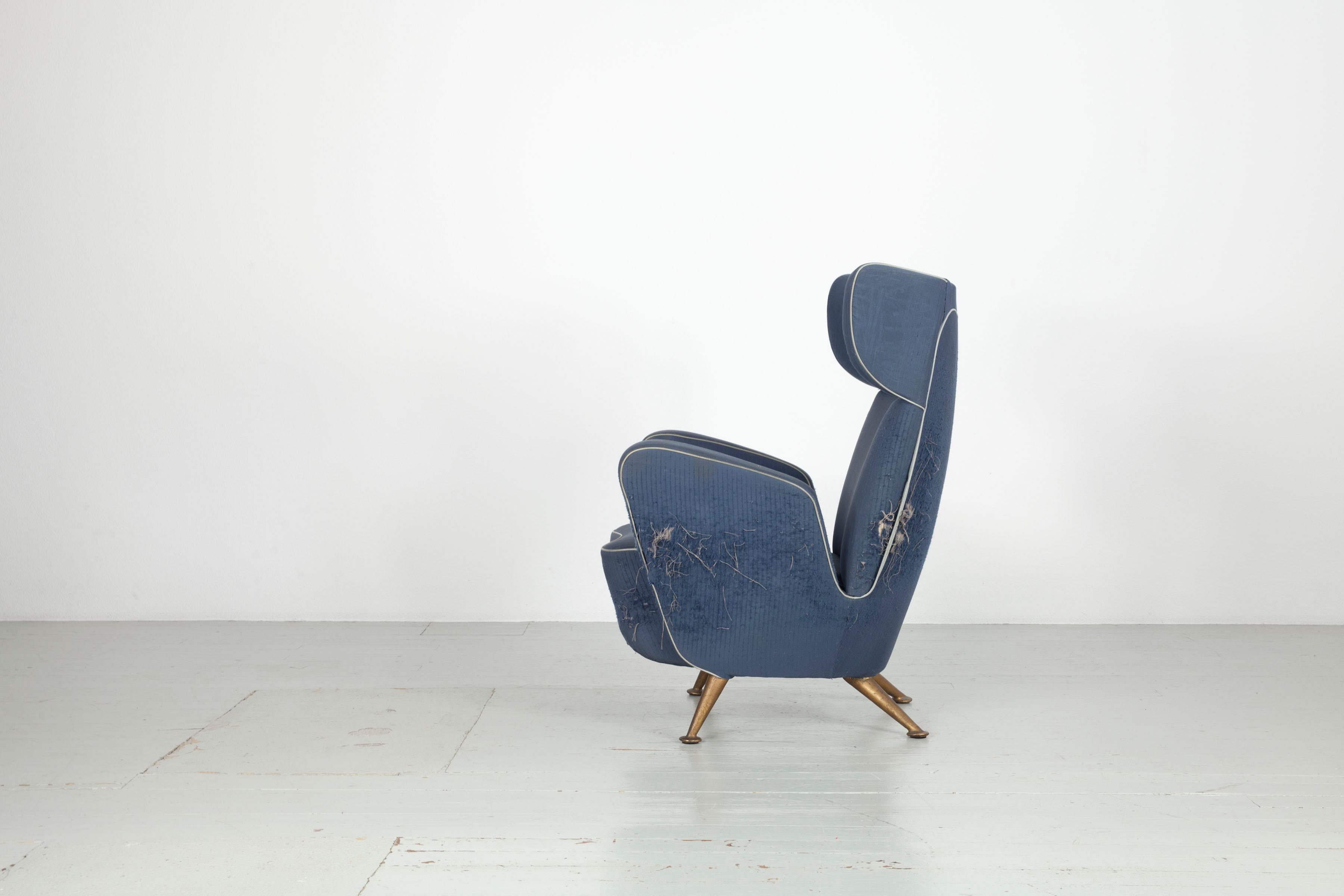 Armchair from the first-class cabin of the Italian express train Settebello, 50s For Sale 2