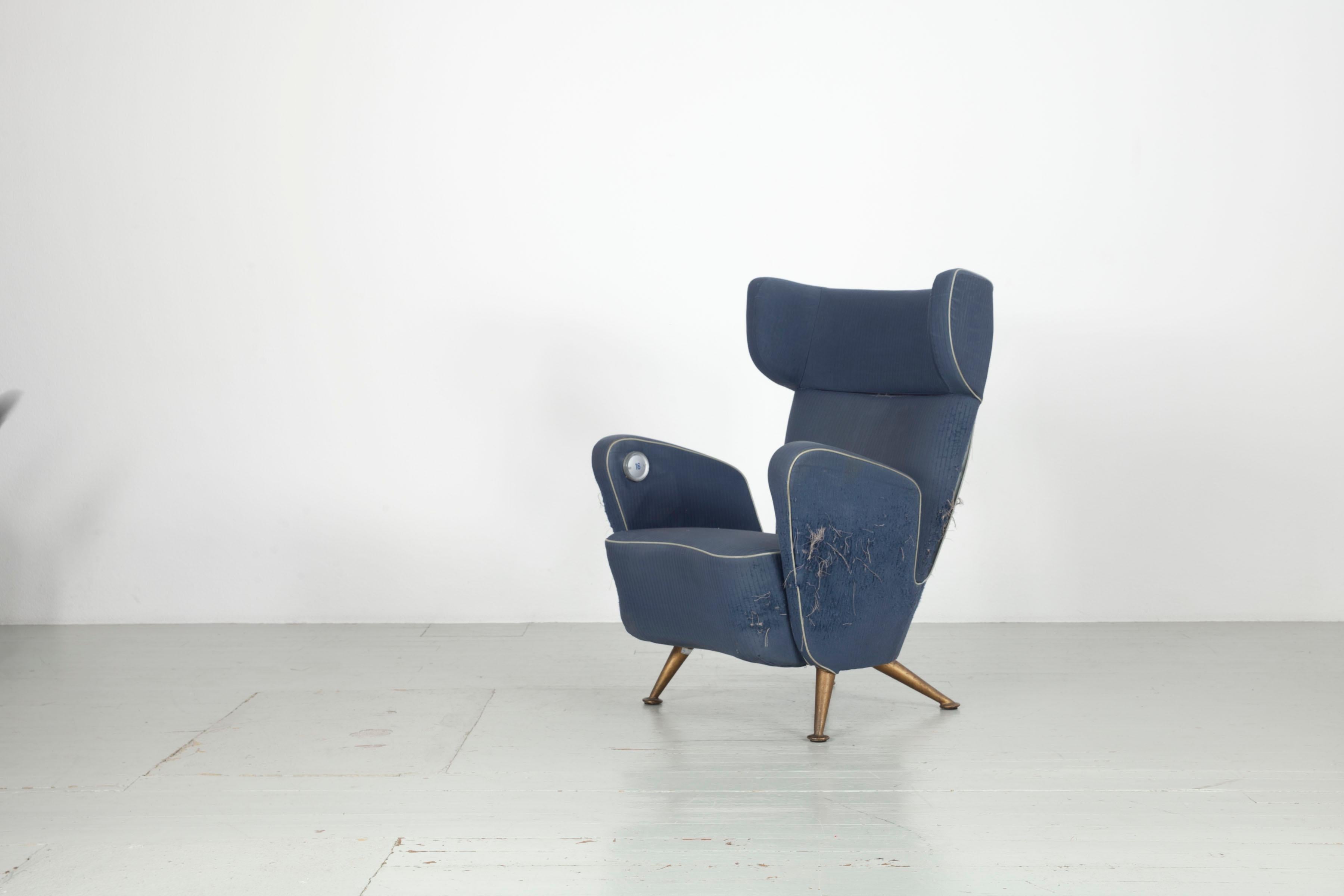 Armchair from the first-class cabin of the Italian express train Settebello, 50s For Sale 3