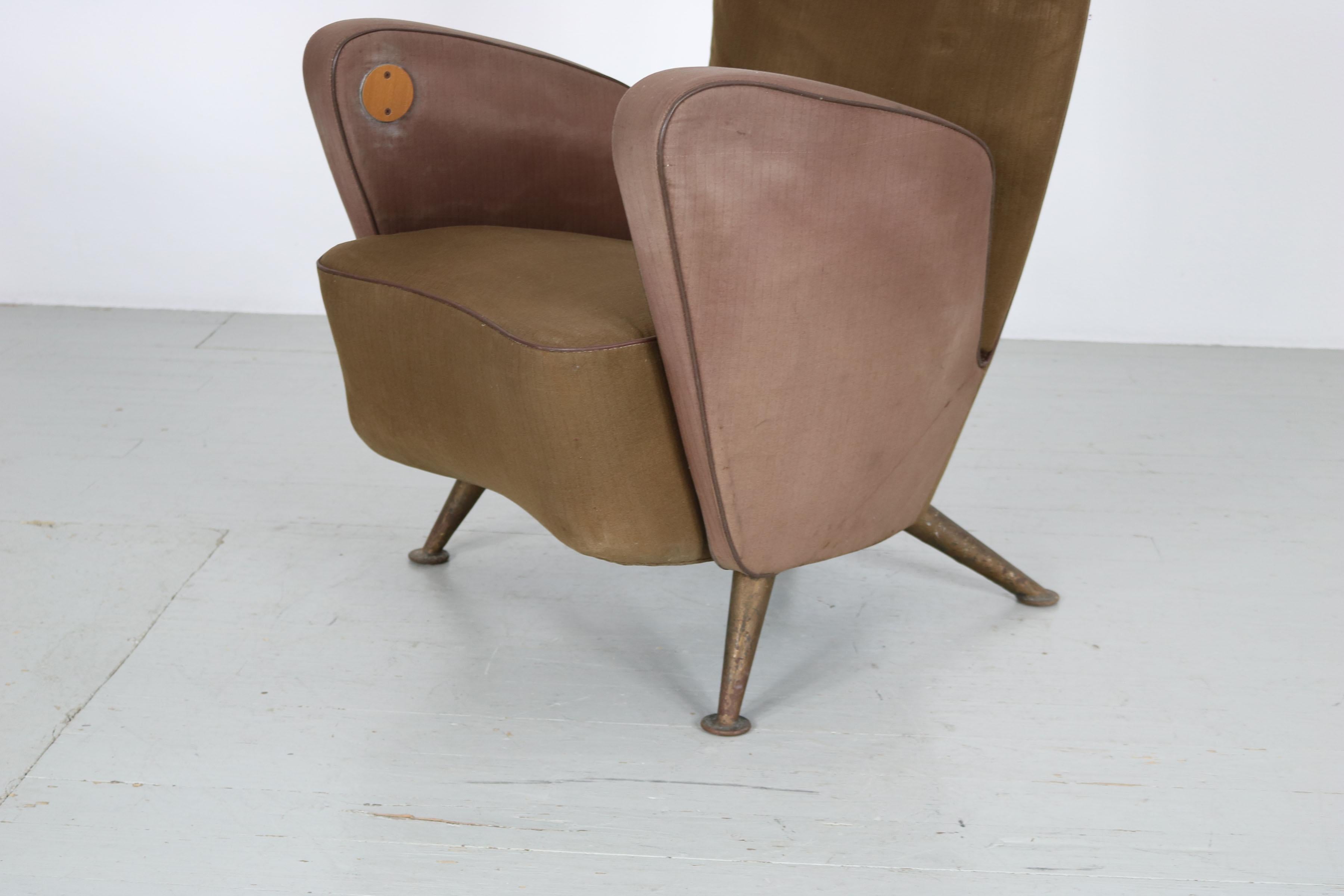 Armchair from the first-class cabin of the Italian express train Settebello, 50s For Sale 3