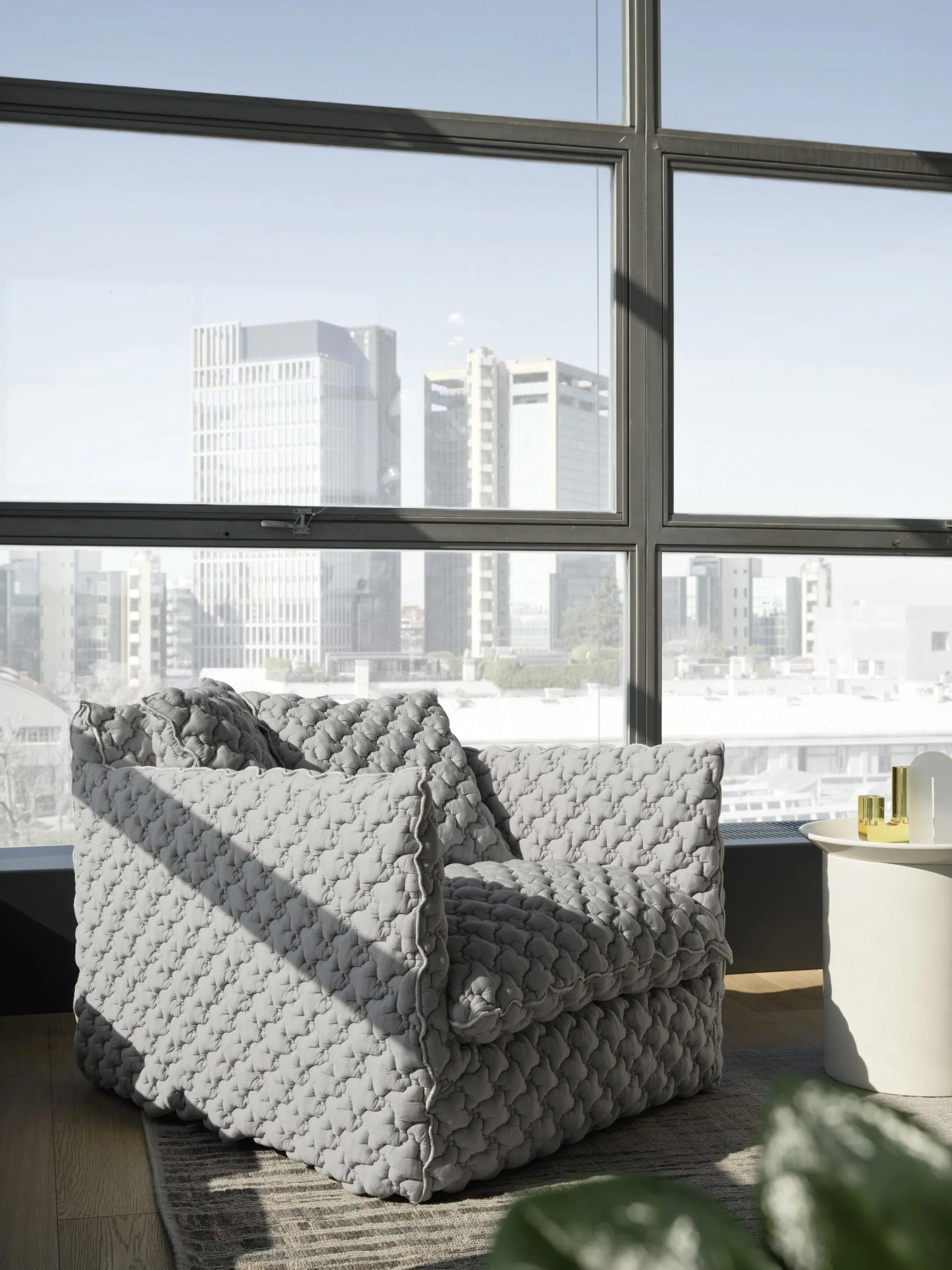 Sessel Gervasoni Ghost 01 - Weißes Leinen - design Paola Navone (Stoff) im Angebot