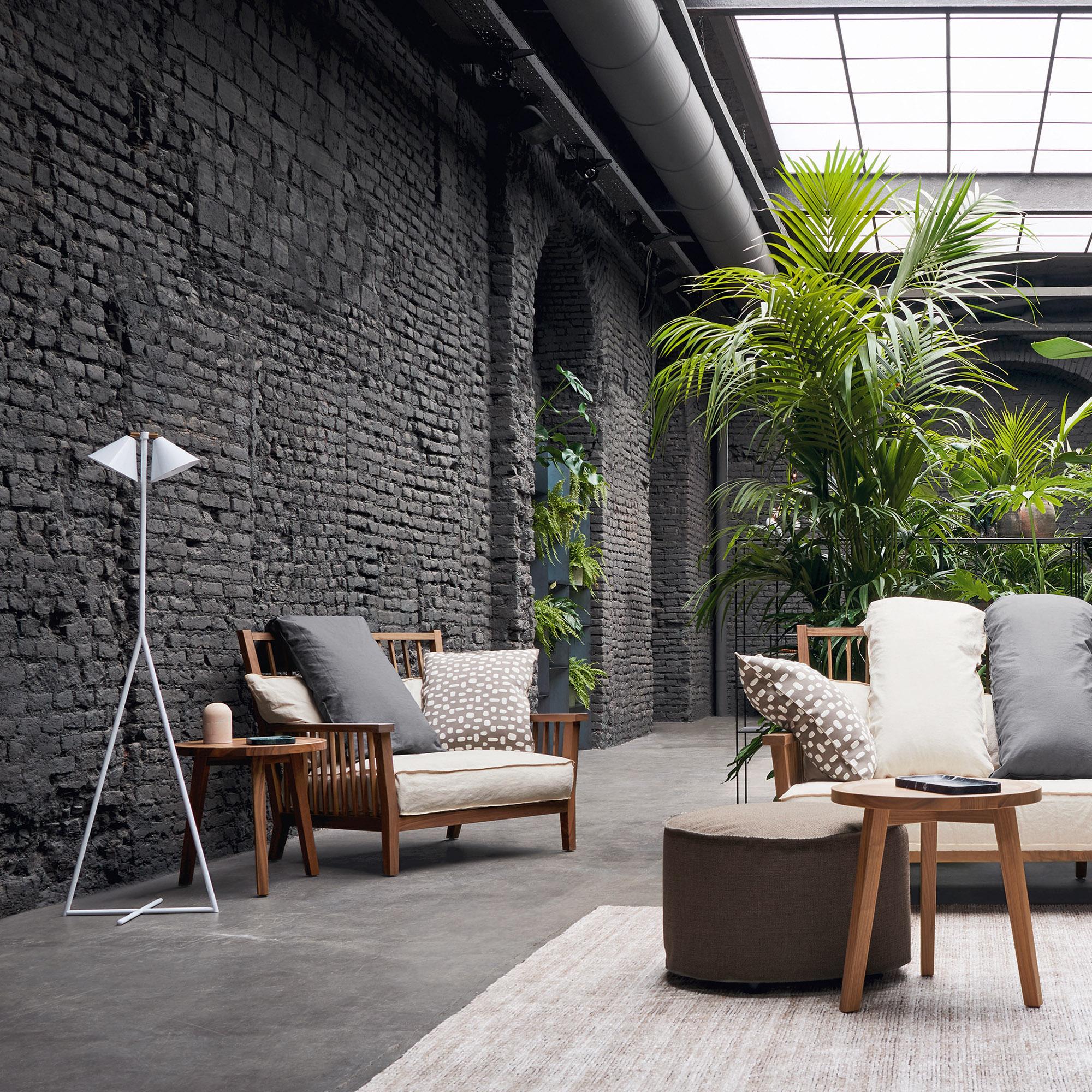 Armchair Gervasoni Gray 01 design Paola Navone - Canaletta walnut In New Condition For Sale In Alcamo, IT