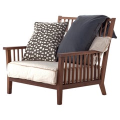 Armchair Gervasoni Gray 01 design Paola Navone - Canaletta walnut