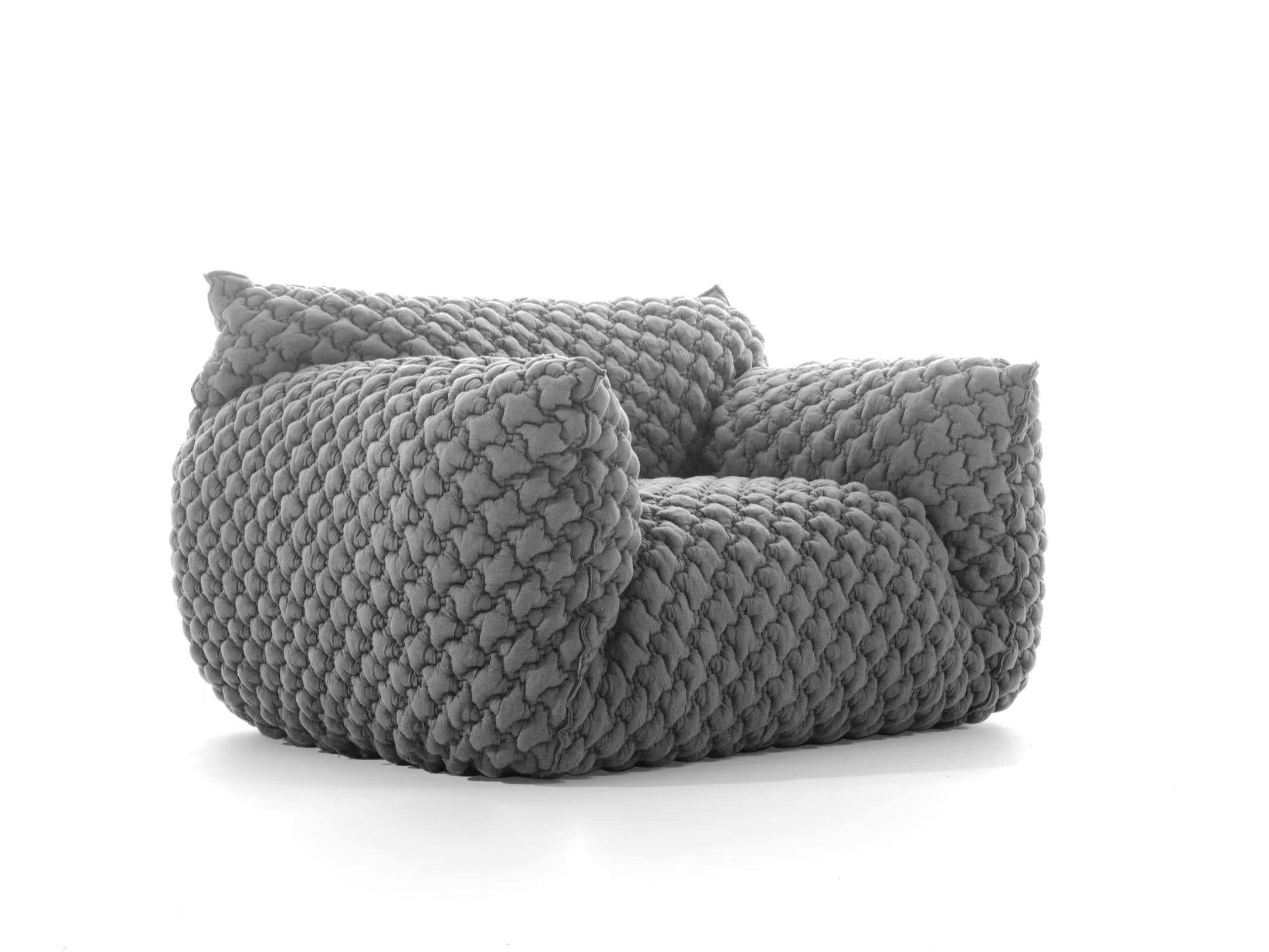 Italian Armchair Gervasoni Nuvola 09 design Paola Navone - 3D Grigio For Sale