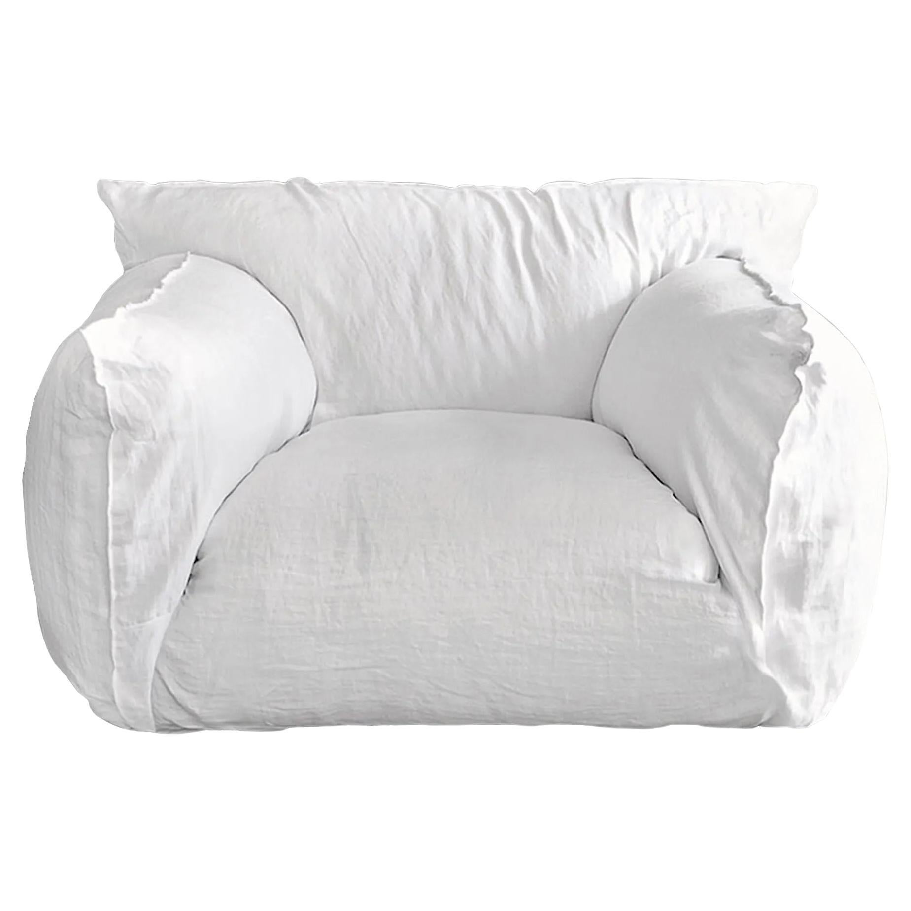 Armchair Gervasoni Nuvola 09 design Paola Navone - Lino Bianco For Sale