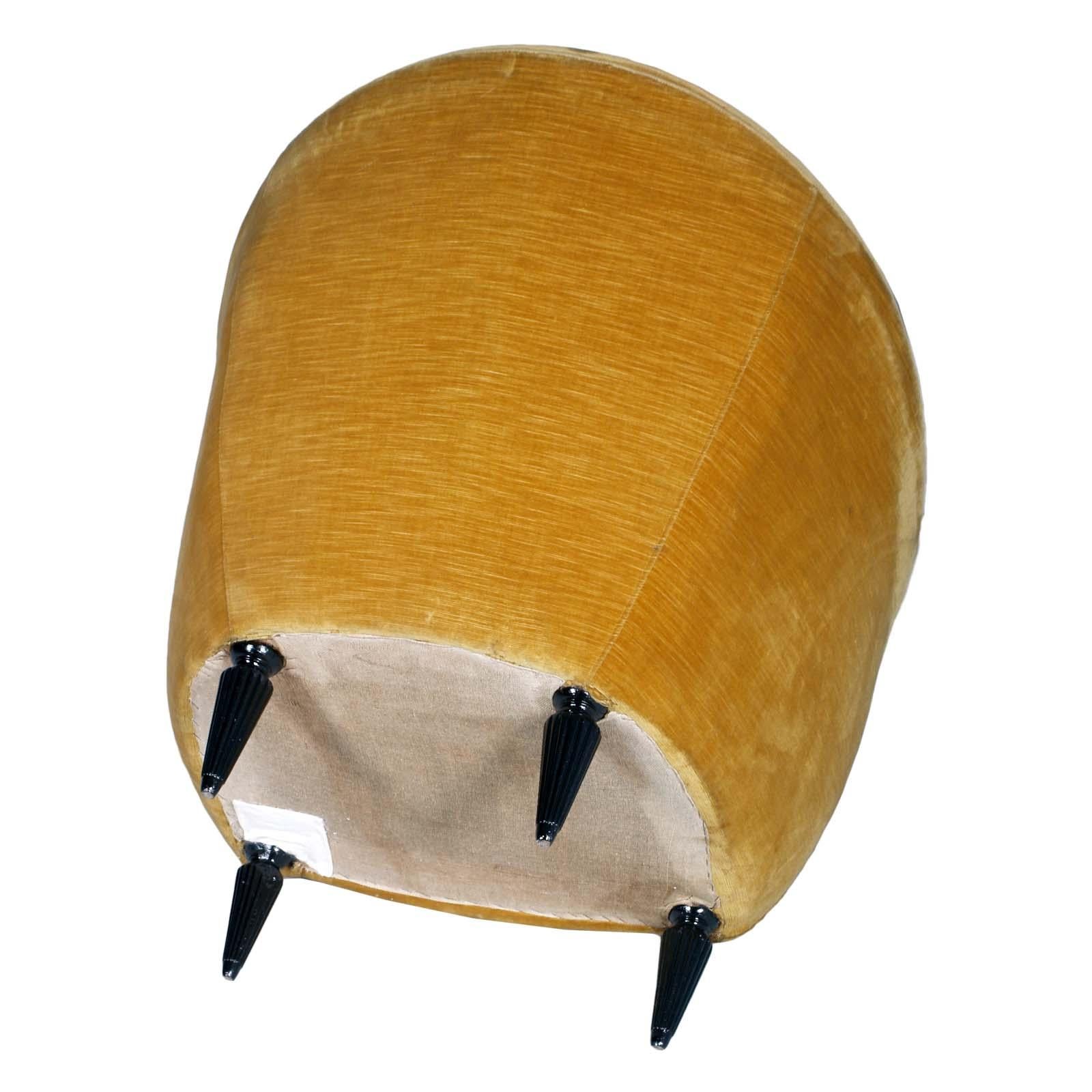 Mid-Century Modern Armchair Gio Ponti Design Attributed by Figli Di Amedeo Cassina, Original Velvet For Sale