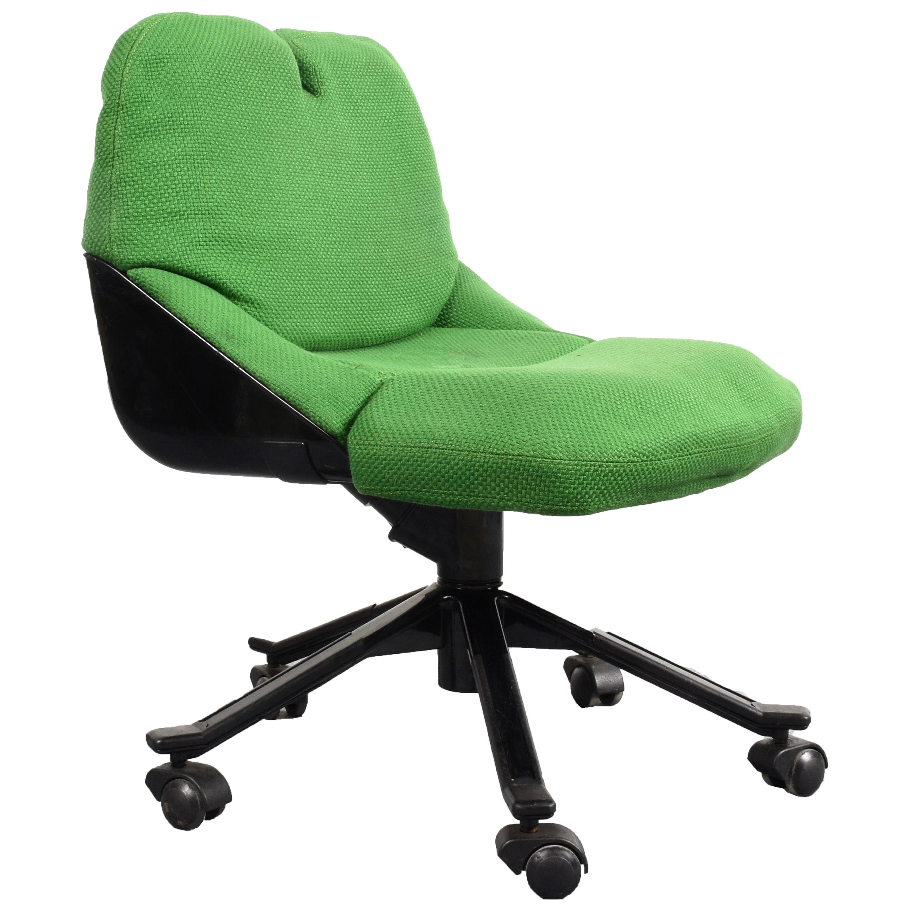 Armchair Green P55 by Giorgetto Giugiaro for Tecno, Office Chair, Italy, 1980s