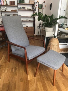 Armchair Highback Teak Svend Langkilde for SL Mobler Danish Midcentury