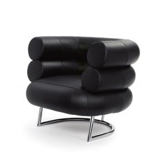 Armchair in black leather ClassiCon Bibendum Armchair design Eileen Gray