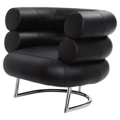 Armchair in black leather ClassiCon Bibendum Armchair design Eileen Gray
