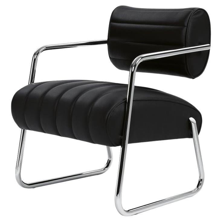 Armchair in black leather ClassiCon Bonaparte Armchair design Eileen Gray For Sale