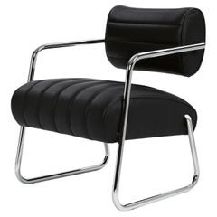 Armchair in black leather ClassiCon Bonaparte Armchair design Eileen Gray