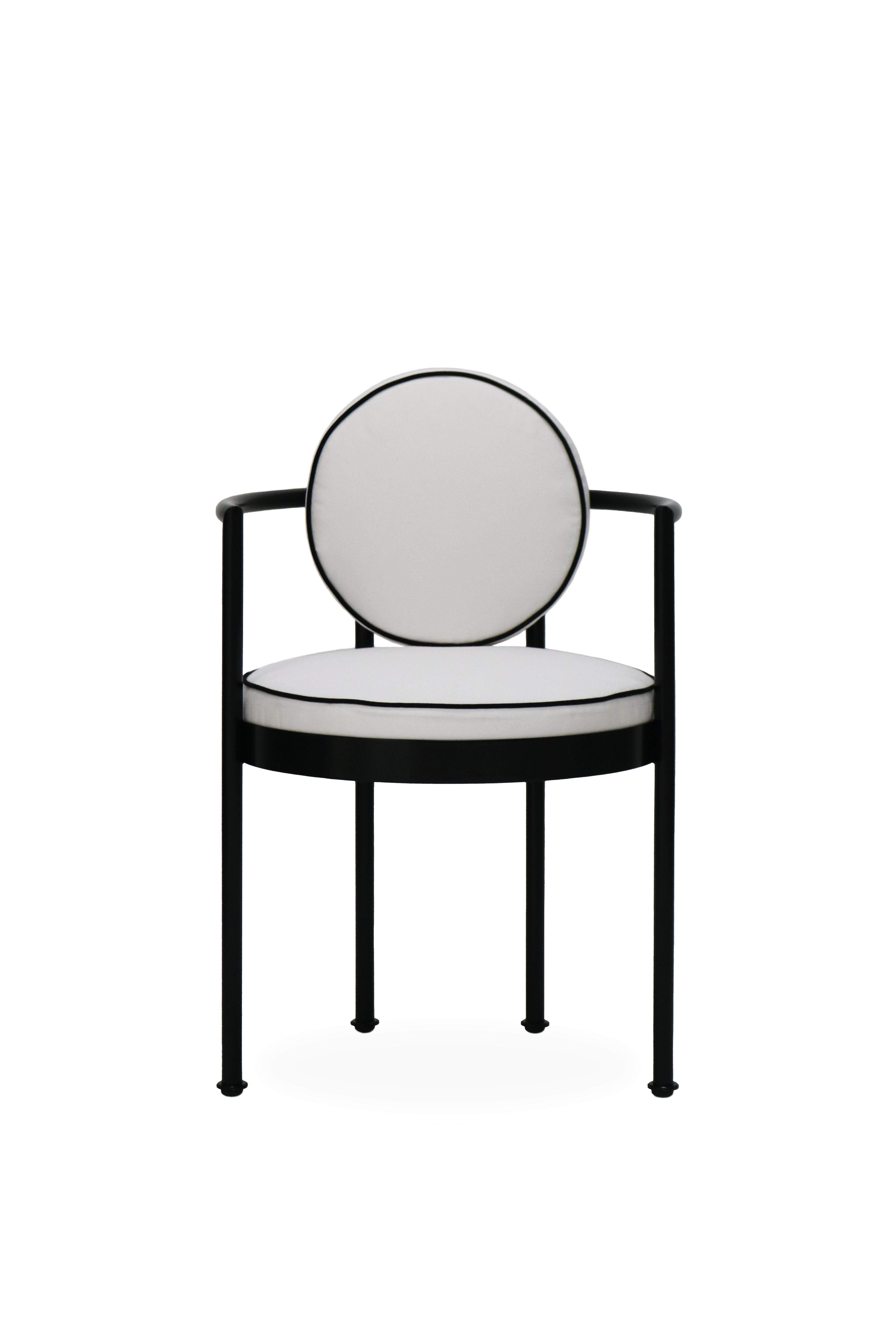 Sessel aus schwarzem Edelstahl und weißem Stoff im Zustand „Neu“ im Angebot in Santo Tirso, PT
