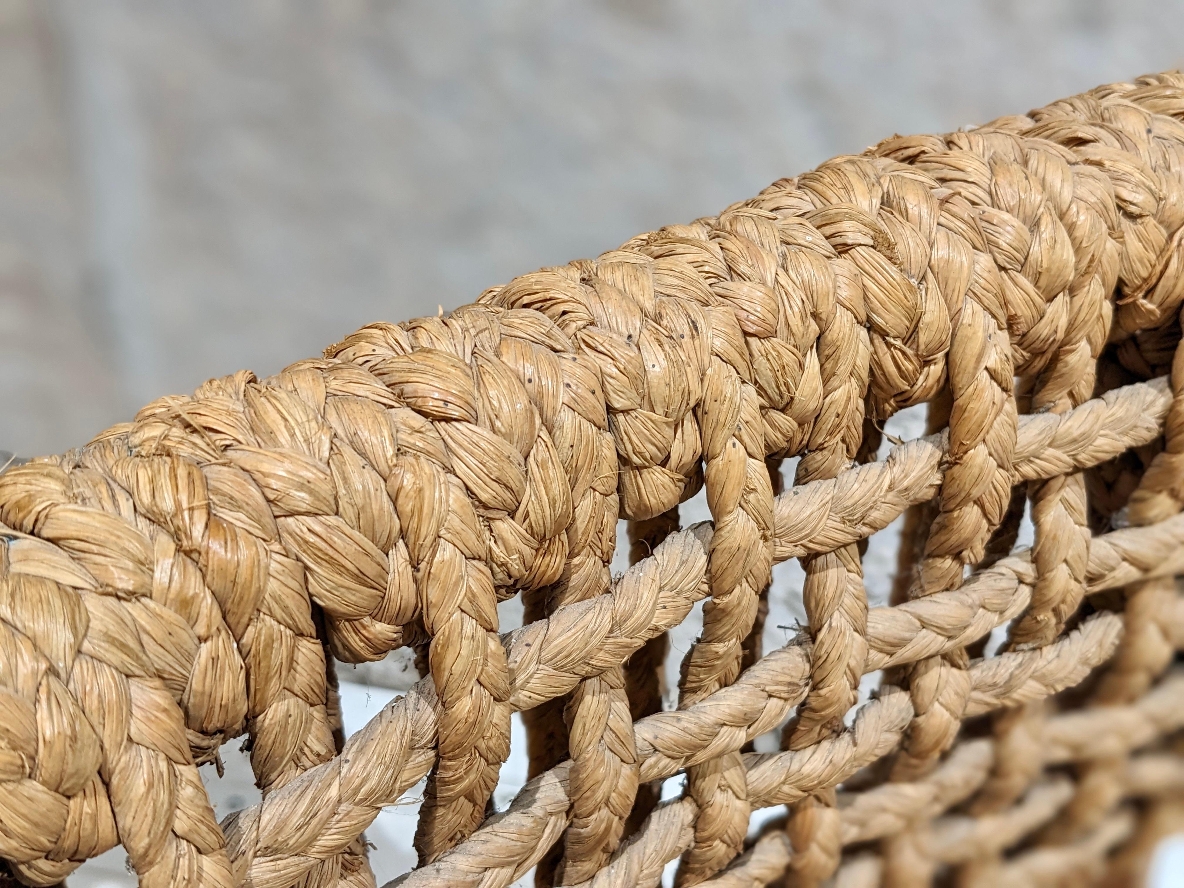 French Armchair in braided rope by Adrien Audoux and Frida Minet. For Sale