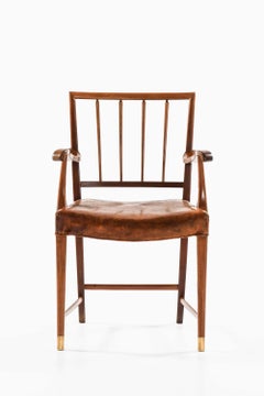 Sessel aus Messing, Leder und Mahagoni von Jens Brøtterup, 1950er Jahre