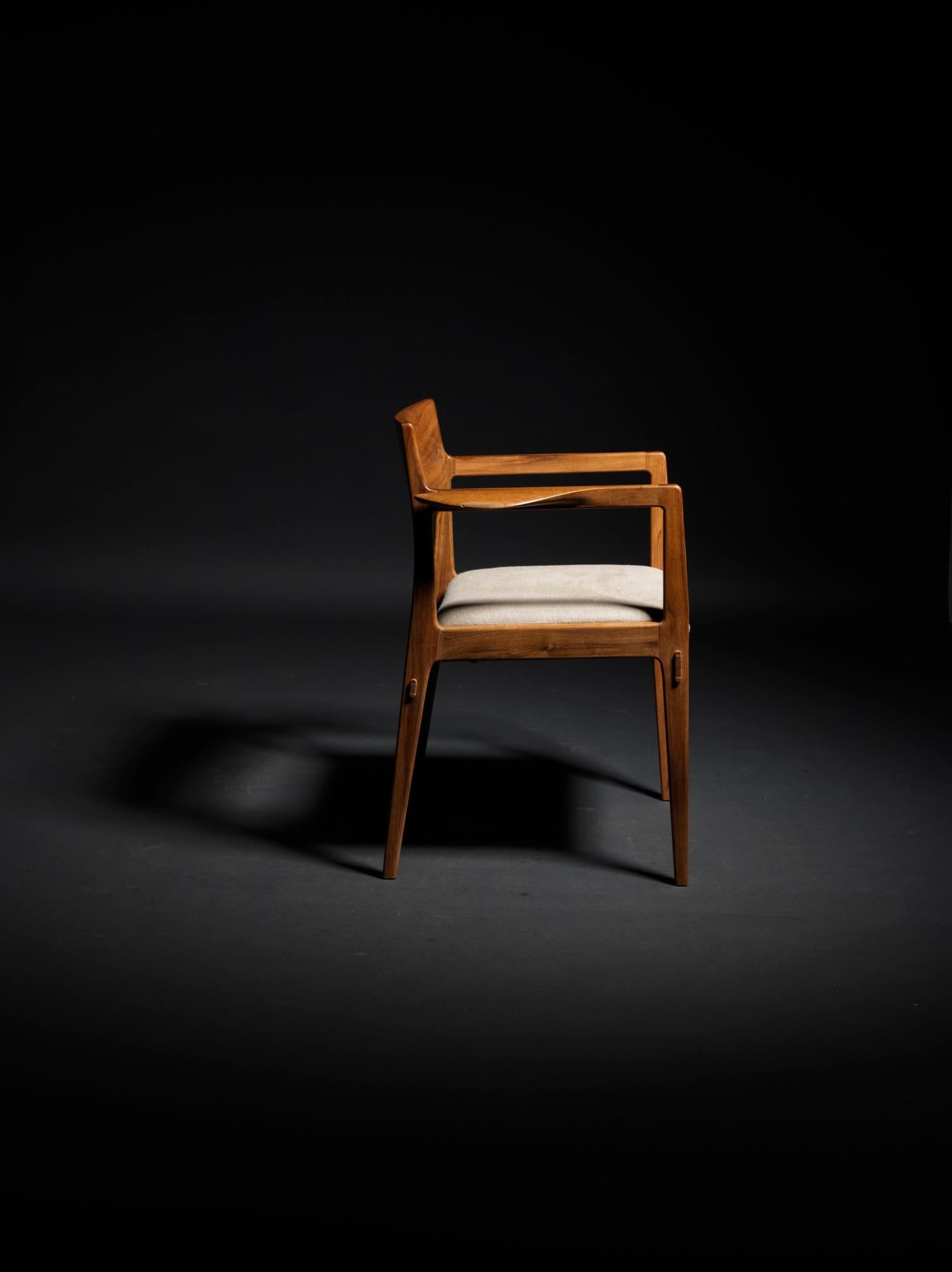 Upholstery Light Armchair in Brazilian Hardwood by Ricardo Graham Ferreira For Sale