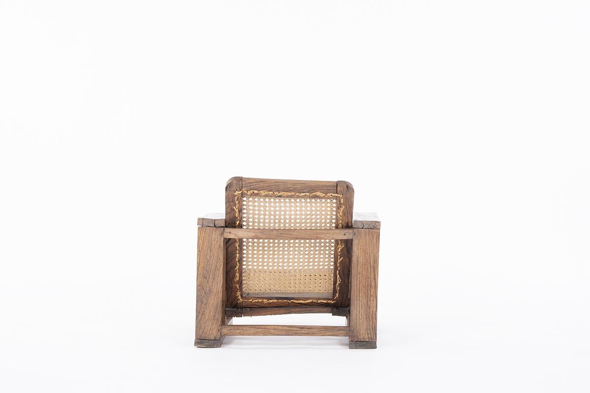 Armchair in Cane, 1950 In Fair Condition In JASSANS-RIOTTIER, FR