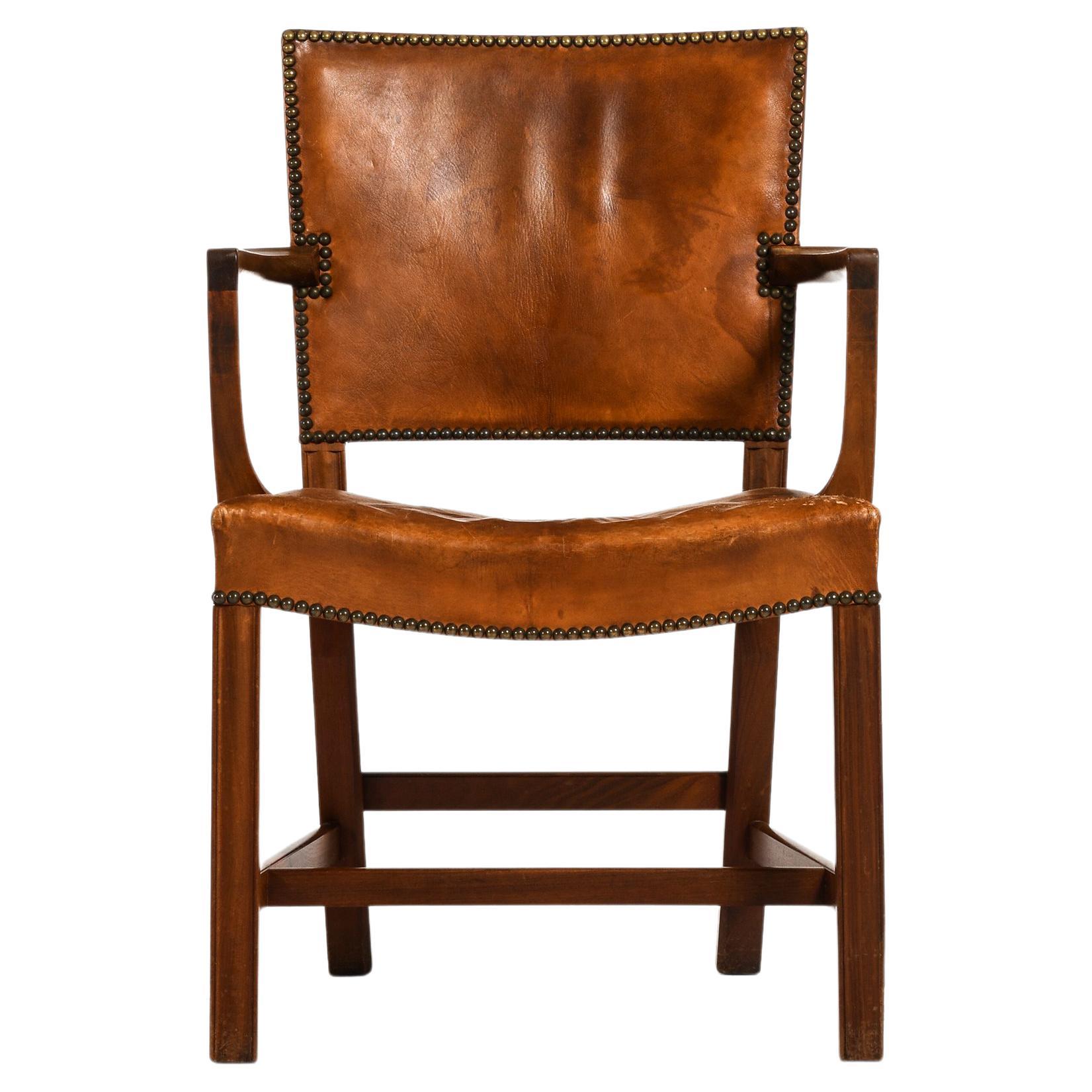 Armchair in Cuban Mahogany and Niger Leather by Kaare Klint, 1930's