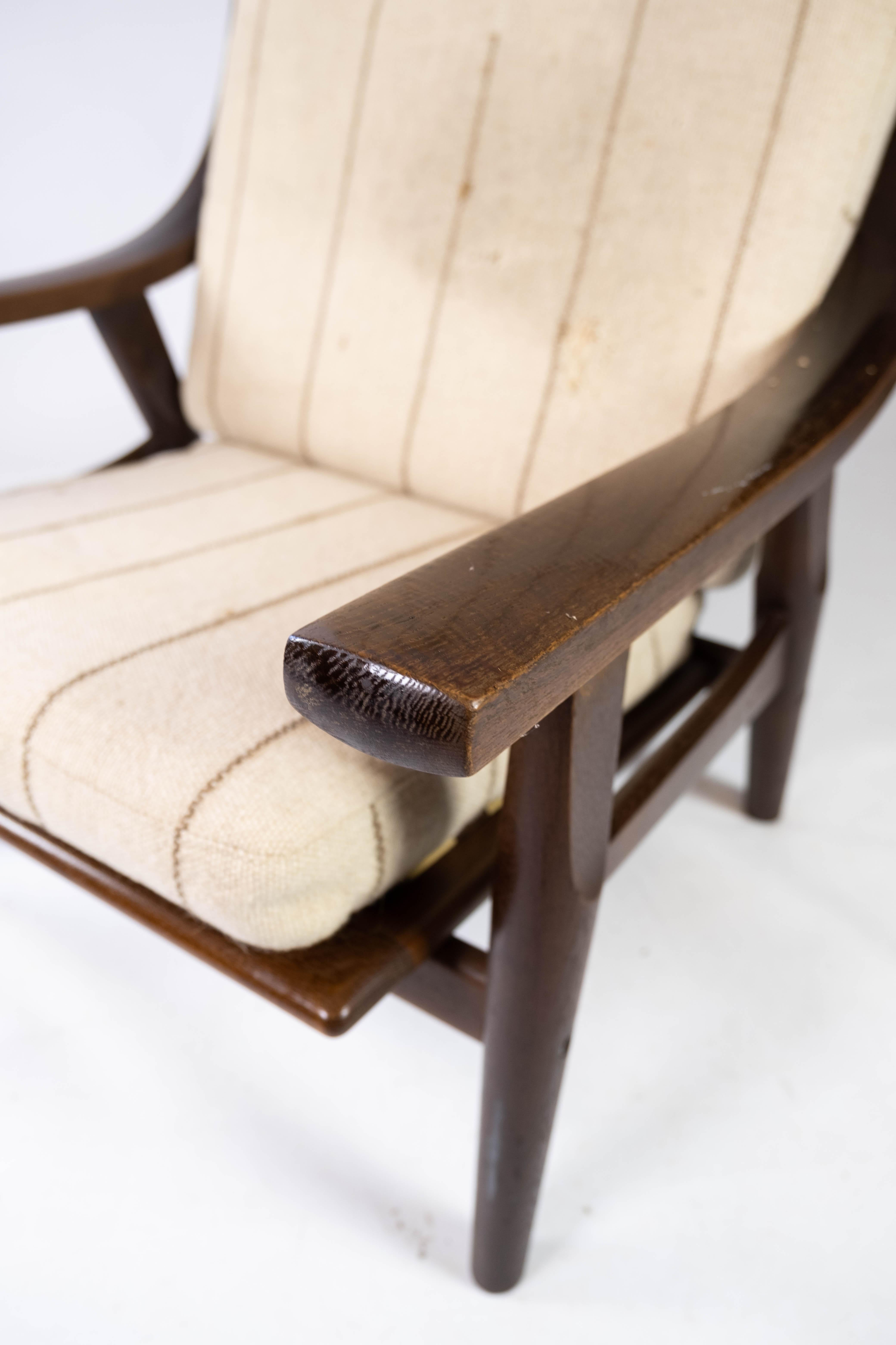 Mid-Century Modern Fauteuil fabriqué en chêne foncé modèle GE530 par Hans J. Wegner des années 1960 en vente