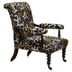 Armchair in Graphic Fabric by Pierre Frey, England circa 1850