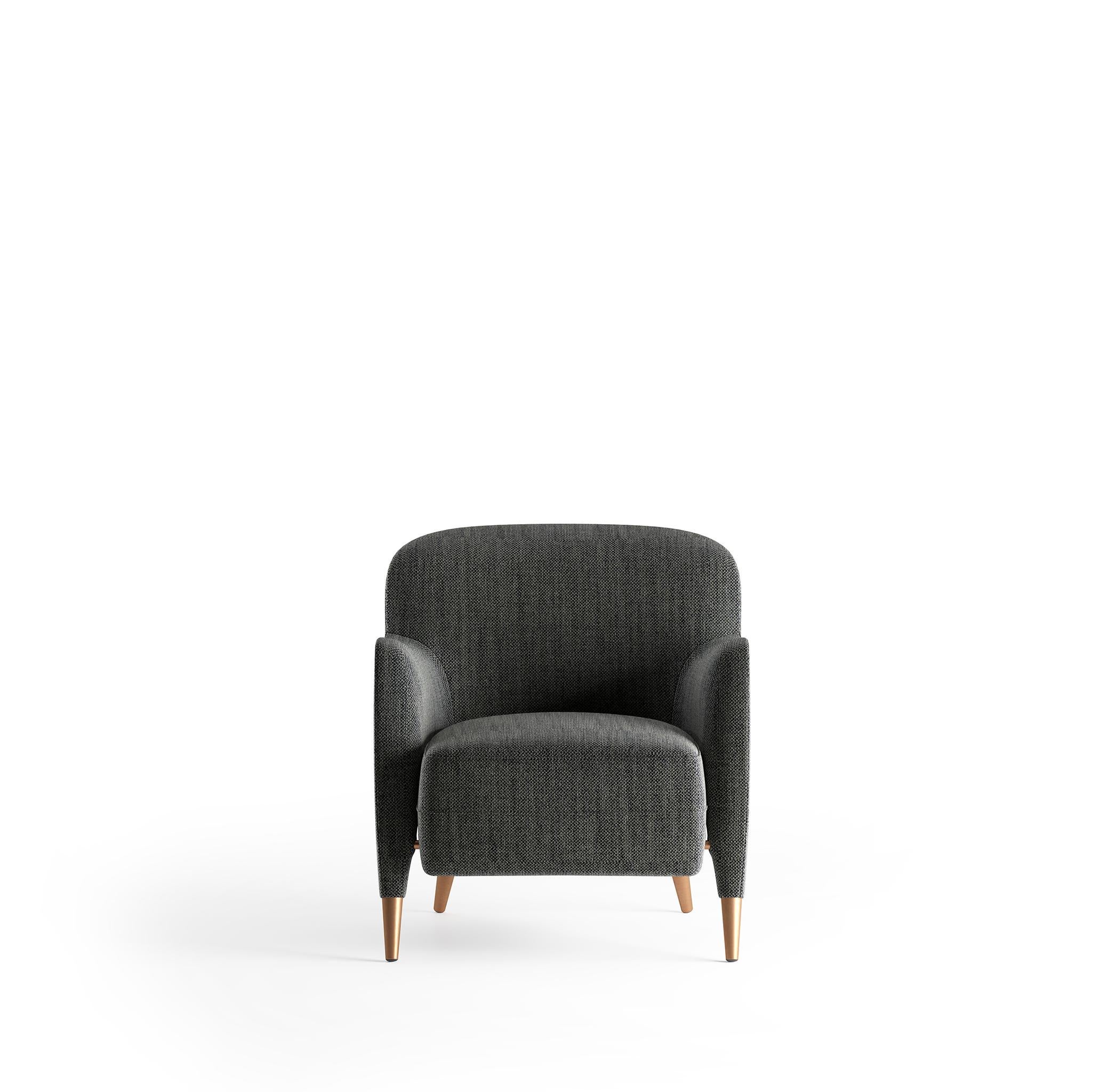 Italian  Greywear Linen Armchair Molteni&C by Gio Ponti Design D.151.4, Made in Italy For Sale