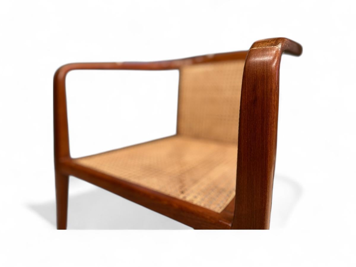 Armchair in Hardwood & Cane by John Graz, 1950s For Sale 4