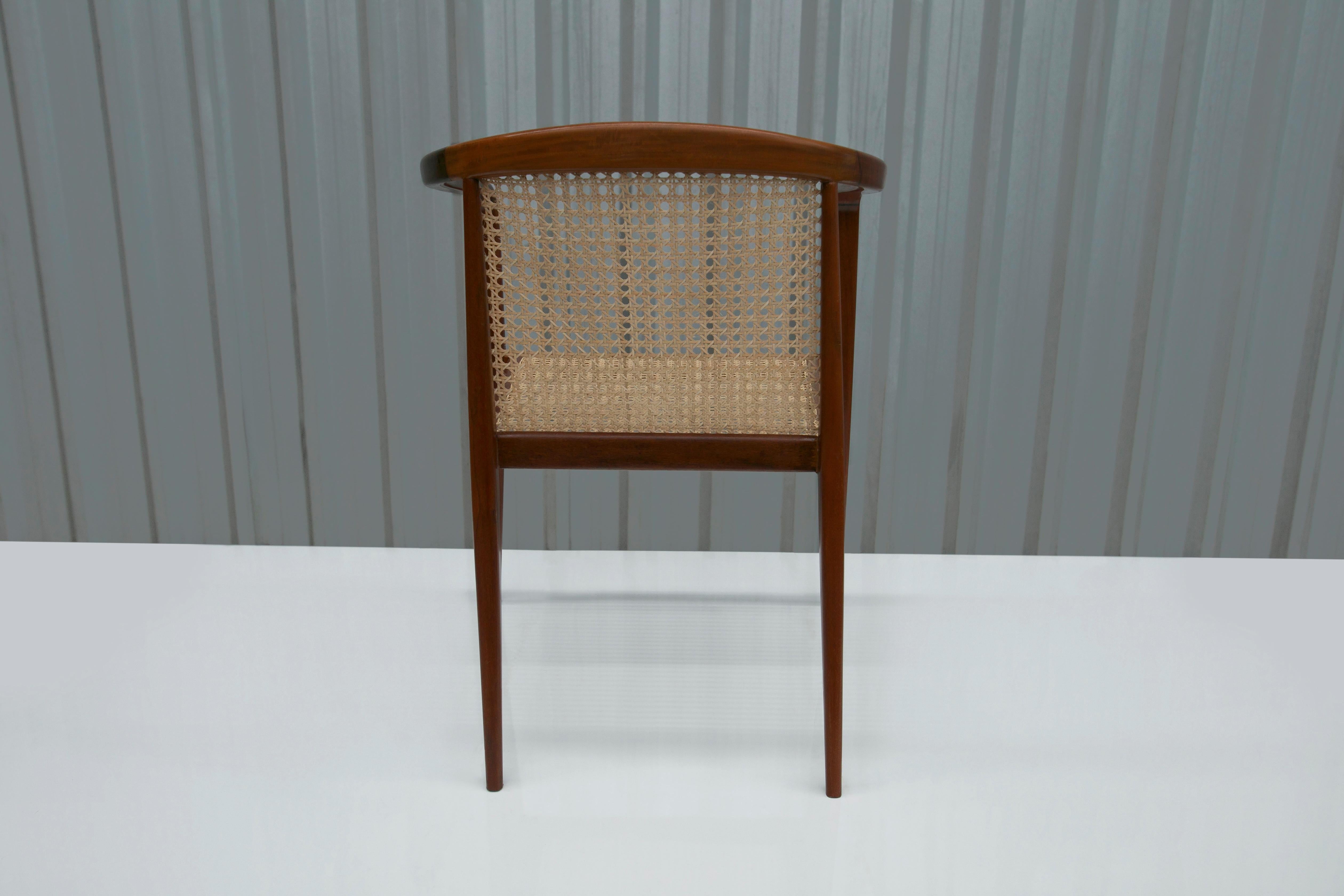 Armchair in Hardwood & Cane by John Graz, 1950s  In Good Condition For Sale In New York, NY