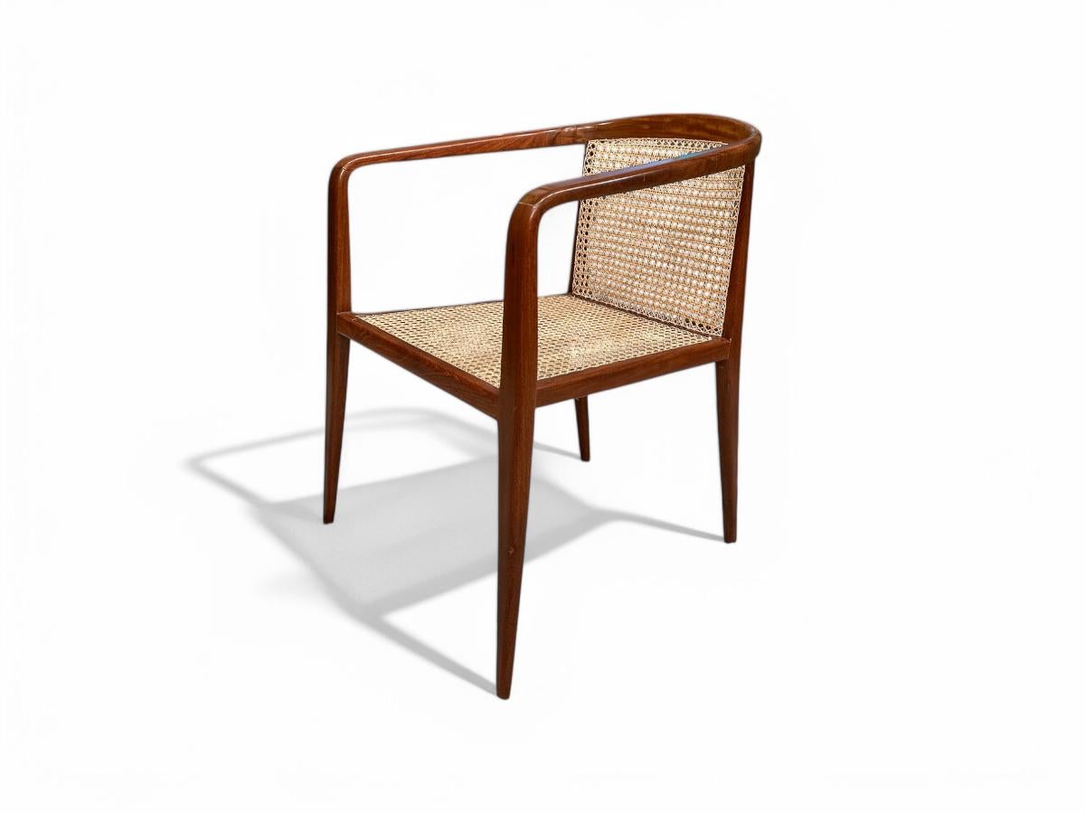Armchair in Hardwood & Cane by John Graz, 1950s In Good Condition For Sale In New York, NY