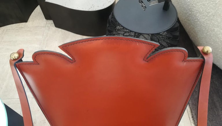 Armchair in Leather and Metal in the Taste of Poillerat For Sale 6