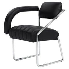 Armchair in leather black ClassiCon Non Conformist Armchair design Eileen Gray
