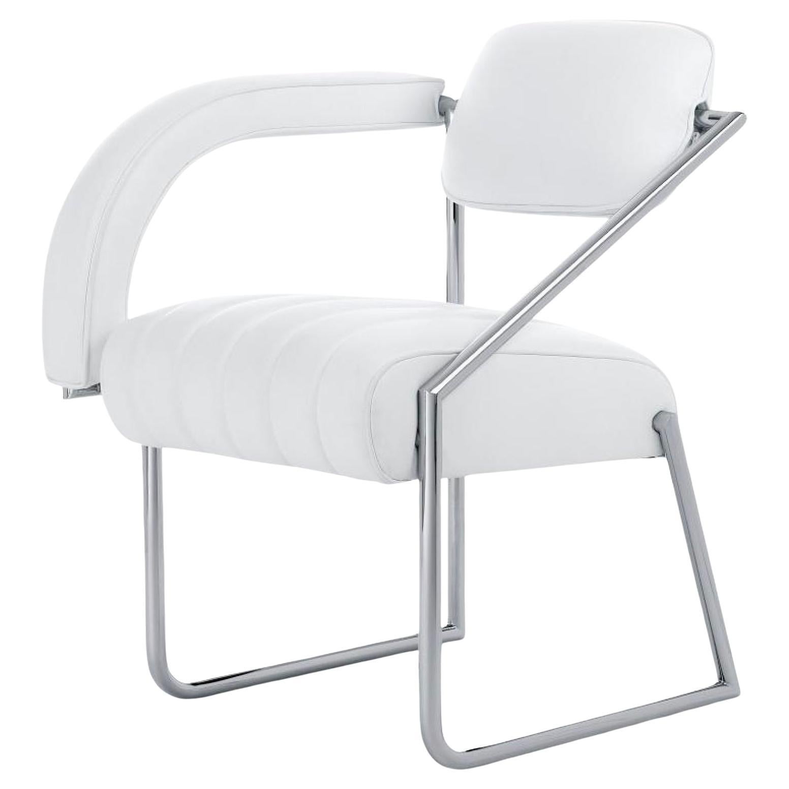Armchair in leather white ClassiCon Non Conformist Armchair design Eileen Gray For Sale