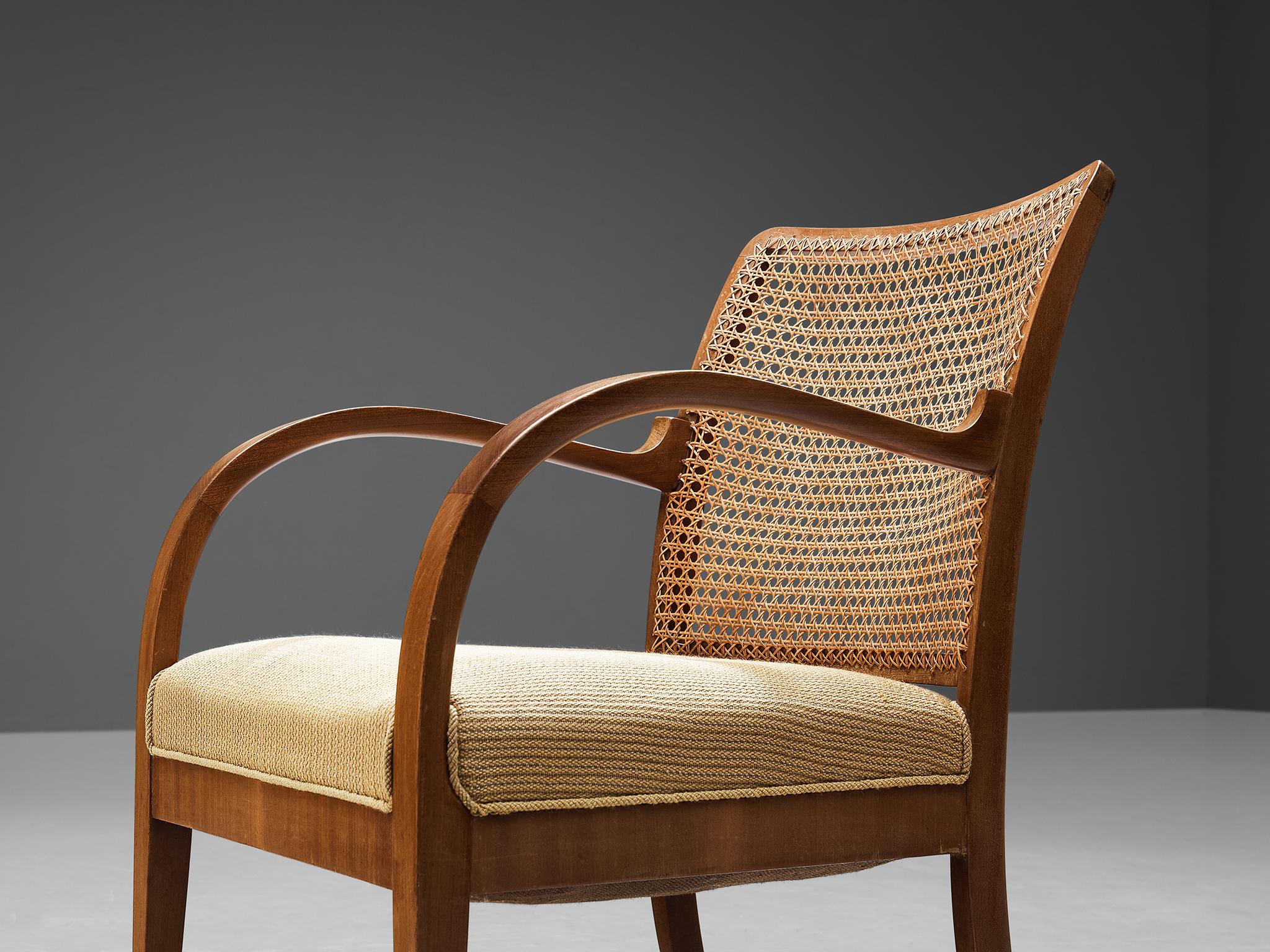 Armchair in Mahogany and Cane 1