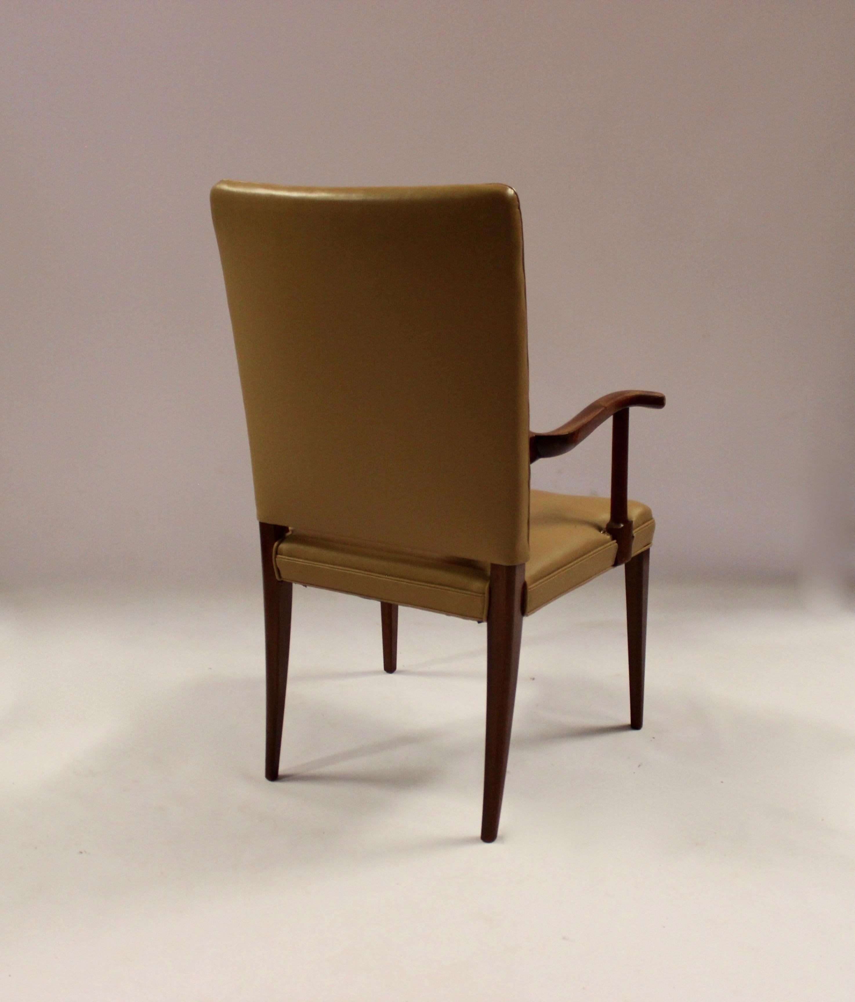 Scandinavian Modern Armchair in Mahogany and Light Leather by Jacob Kjær from the 1950s For Sale